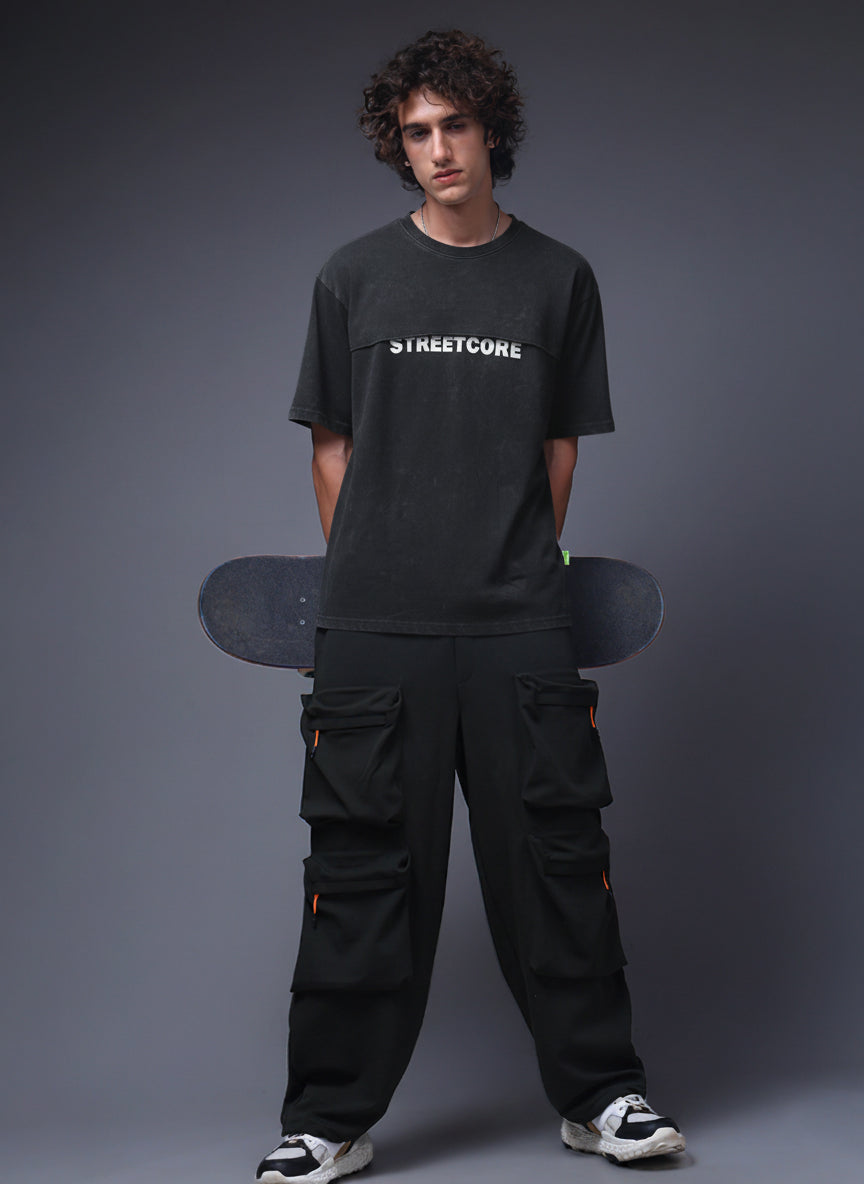 Men's Acidwashed Streetwear T-shirt