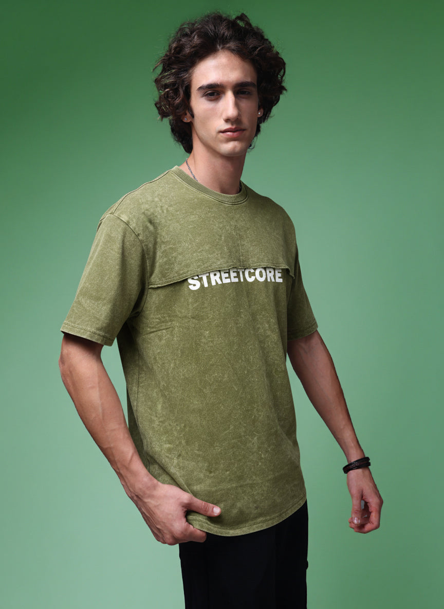 Men's Acidwashed Streetwear T-shirt