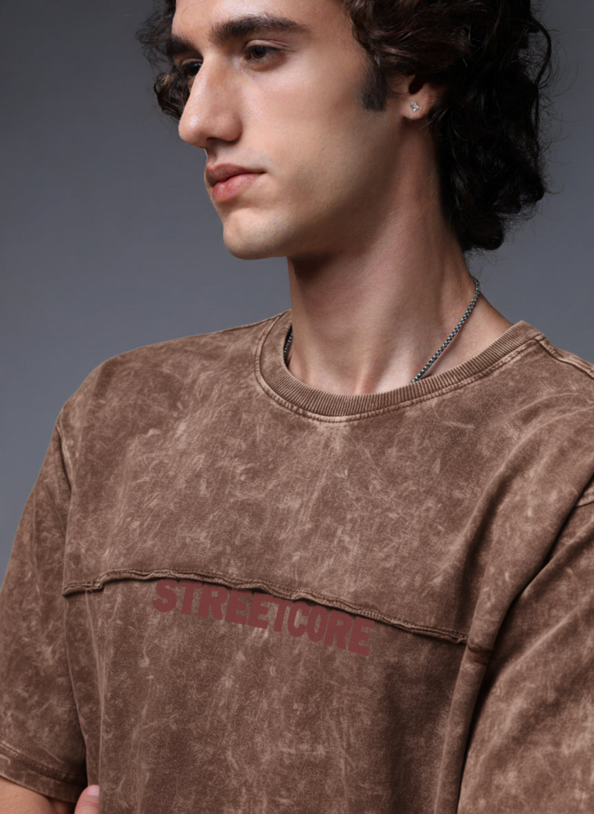 Men's Acidwashed Streetwear T-shirt