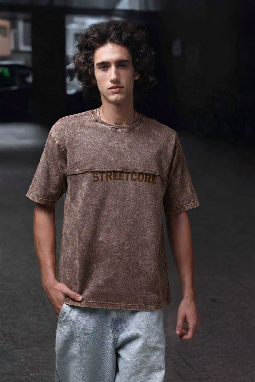 Men's Acidwashed Streetwear T-shirt