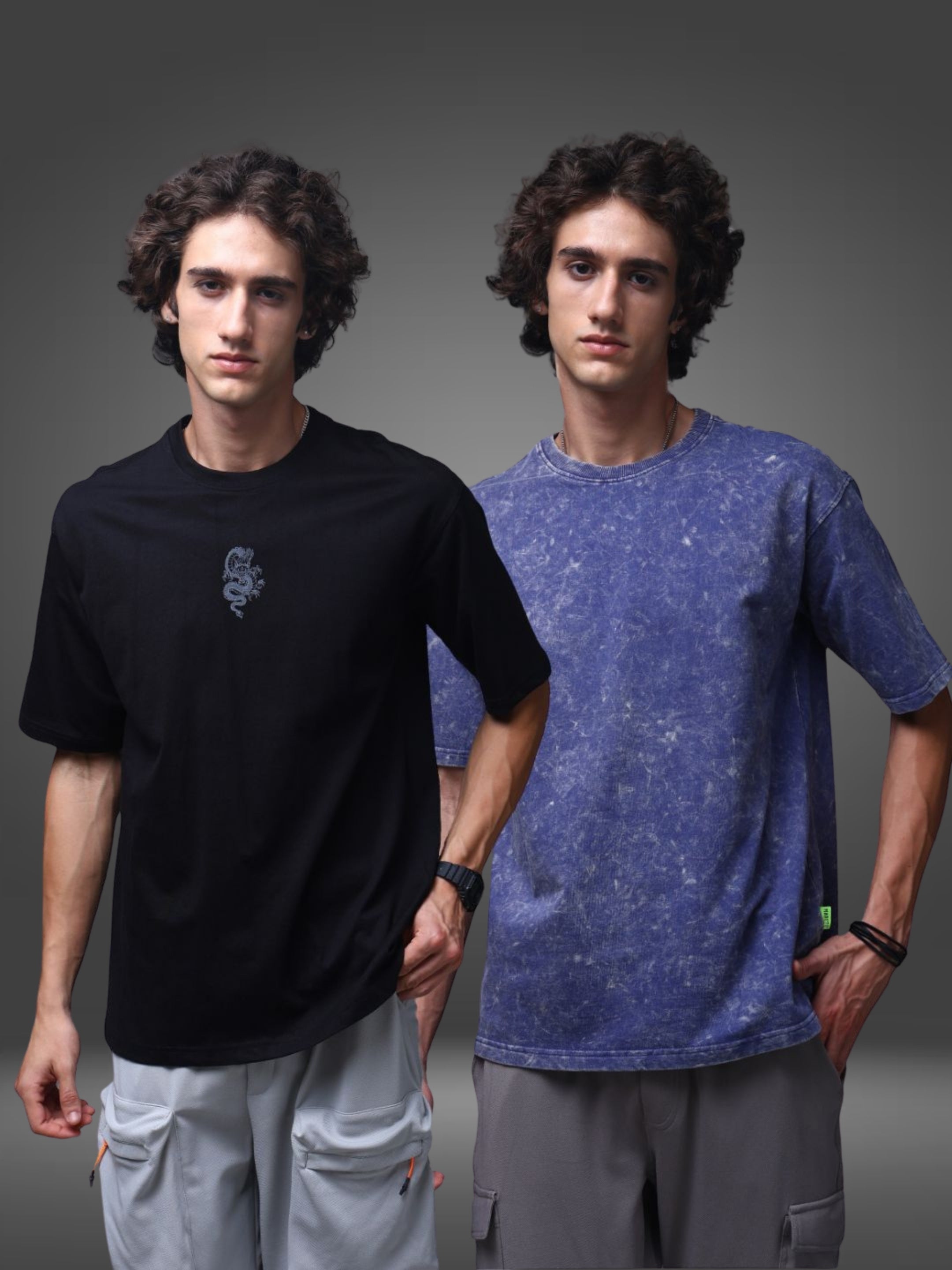 Men's Oversized Pack of 2 tshirts
