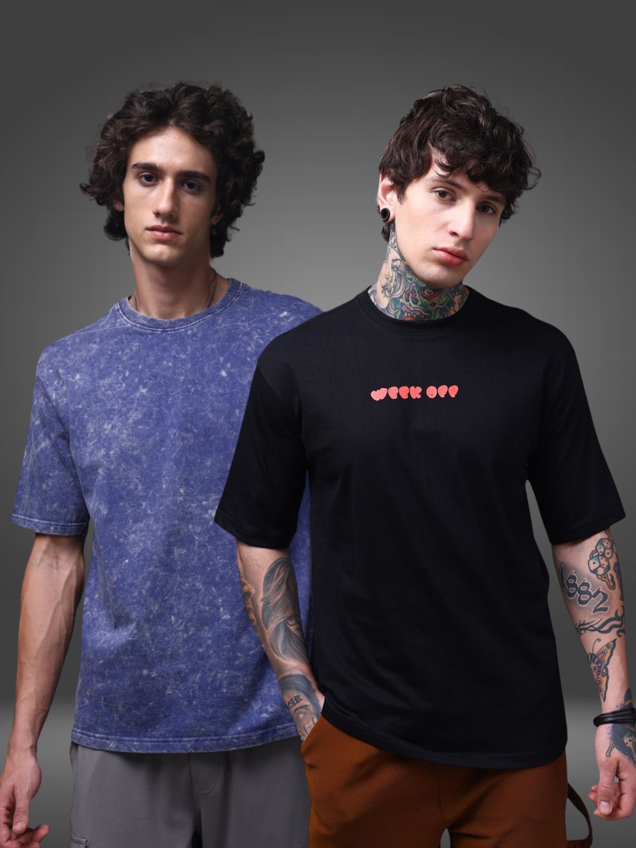 Men's Oversized Pack of 2 tshirts