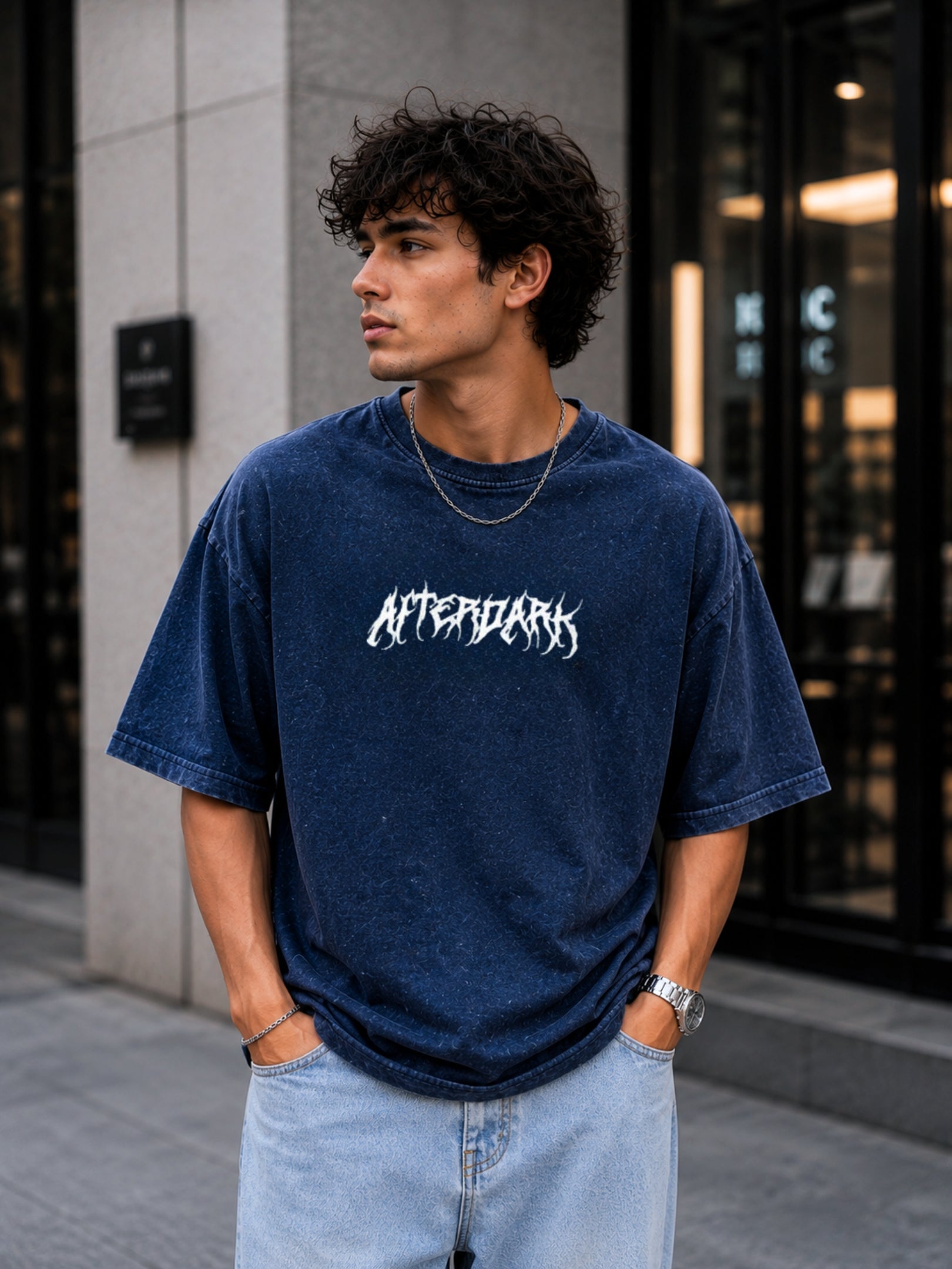 Men's Acid washed Printed T-shirt