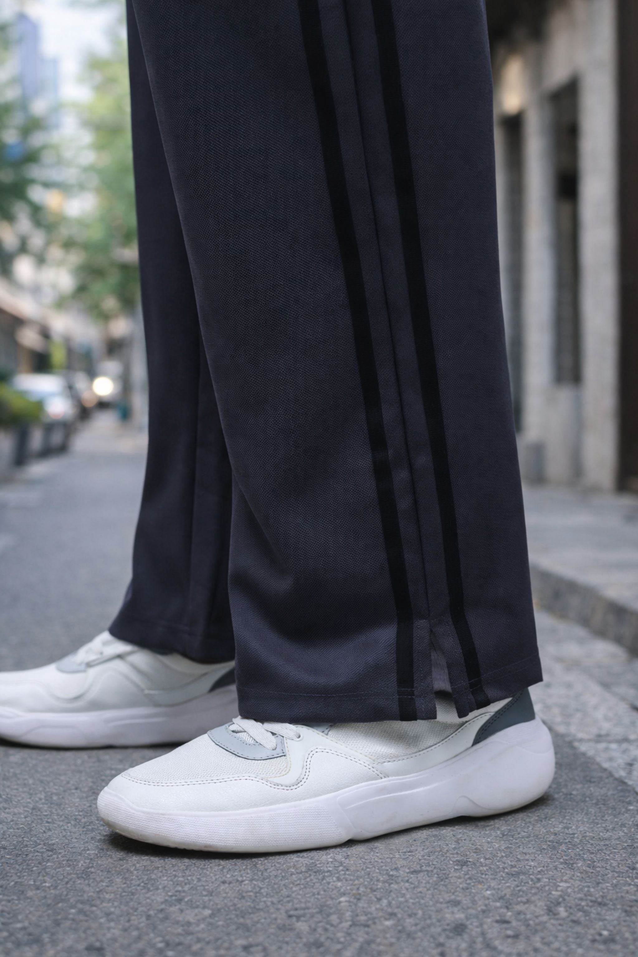Men Minimal Relaxed Fit Co-Ord Set with Oversized Grey T-Shirt and Track Pants