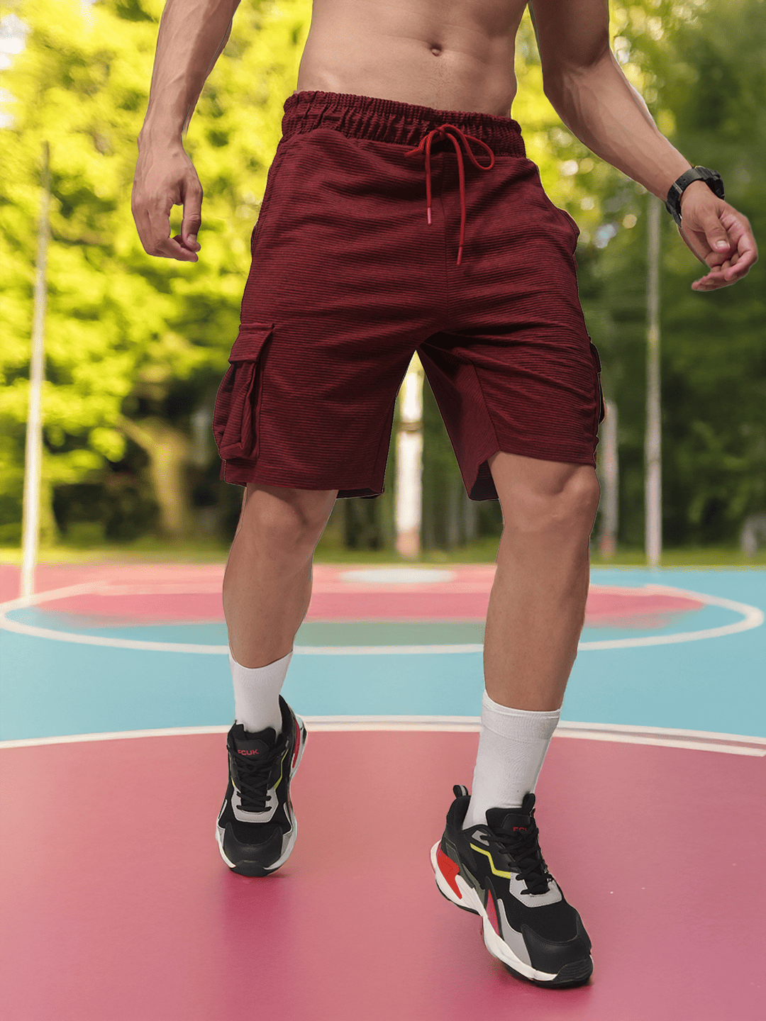 Mens Knitted Summer wear Cargo shorts