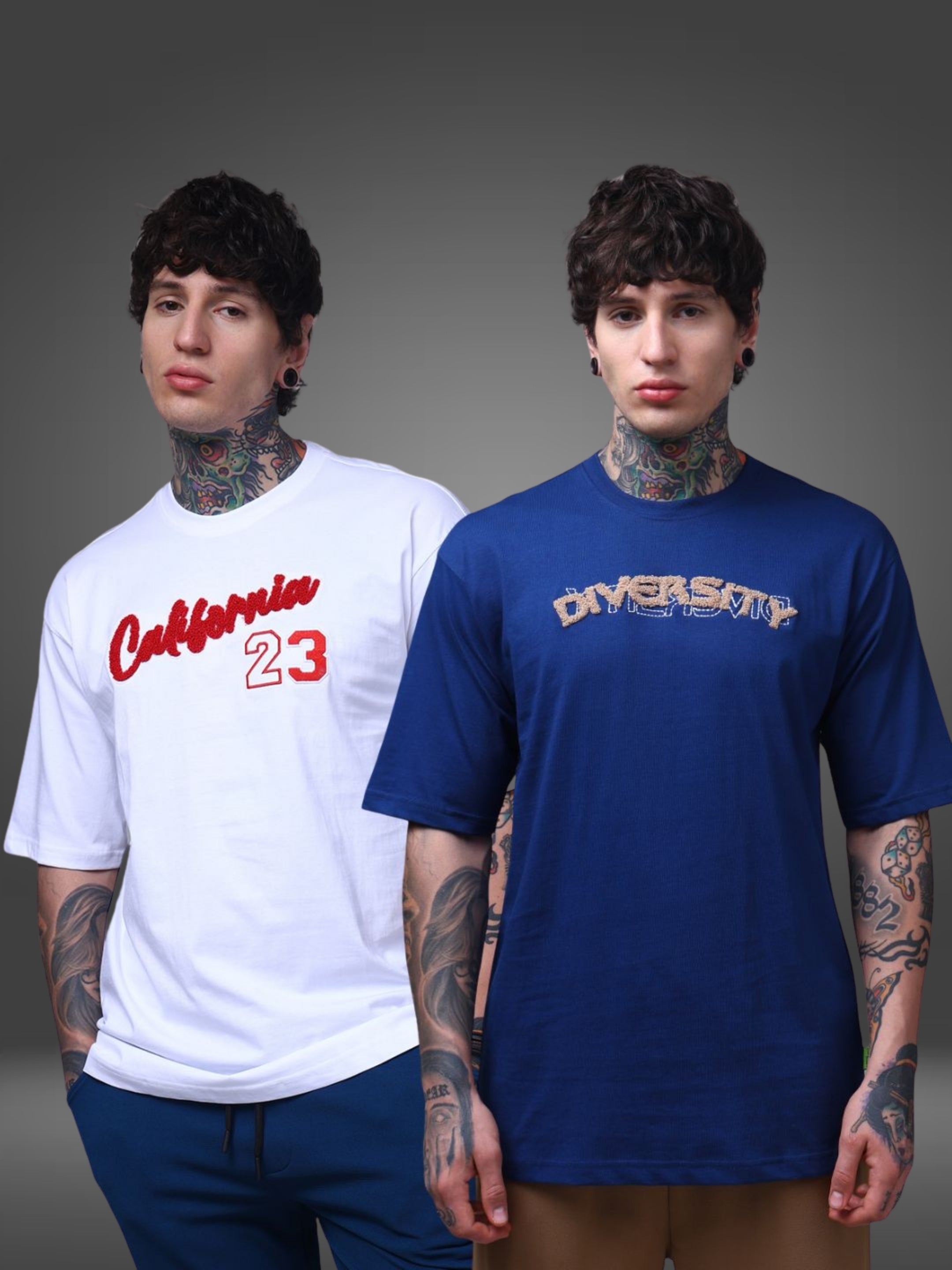 Men's Oversized Pack of 2 tshirts