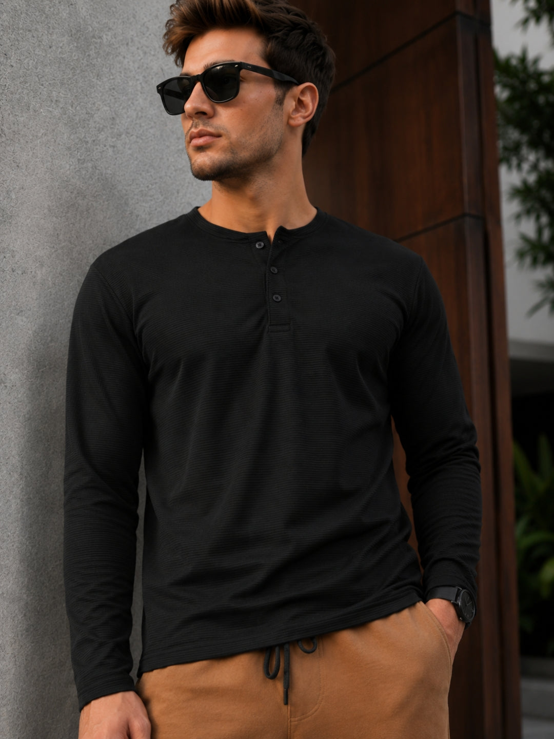 Men's Solid Full sleeve T-Shirt & Cargo Loose fit Track Pant Streetwear Co-ord Set