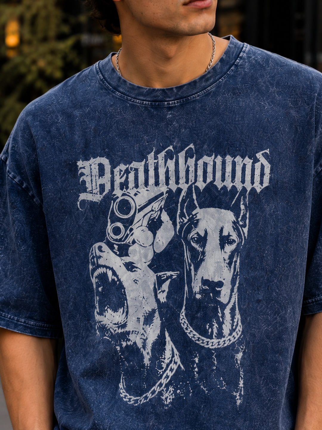 Men's Acid washed Printed T-shirt