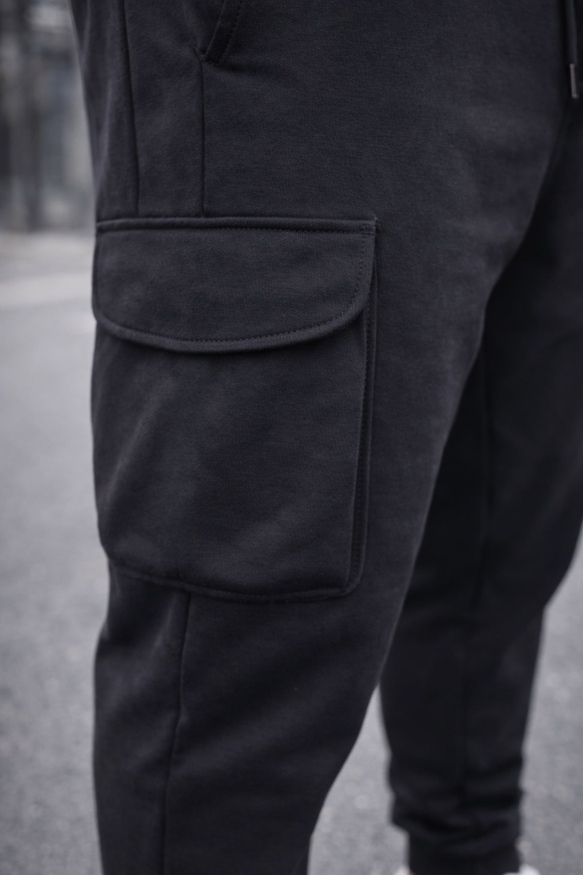 Men's Black Cargo Joggers
