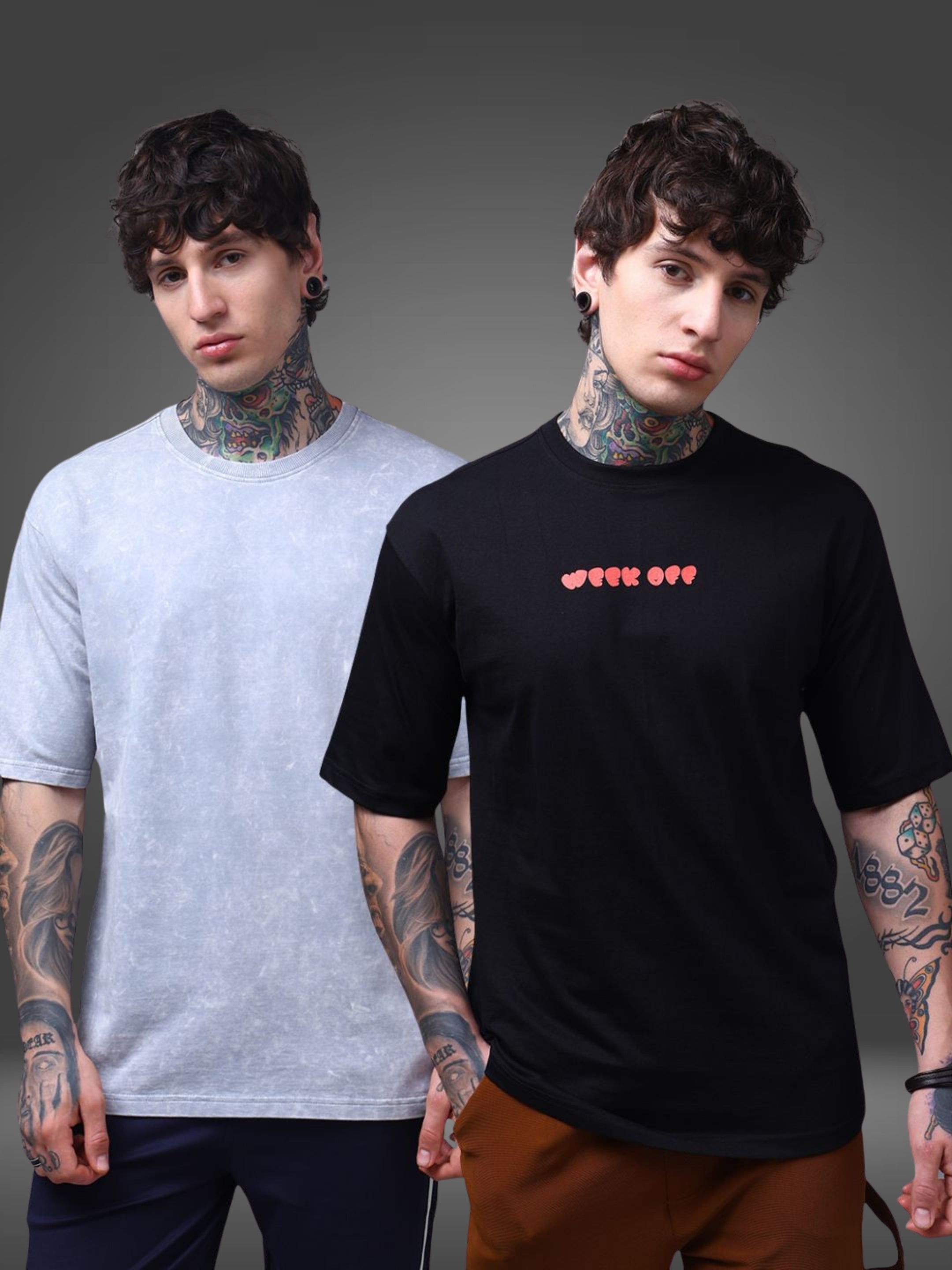 Men's Oversized Pack of 2 tshirts