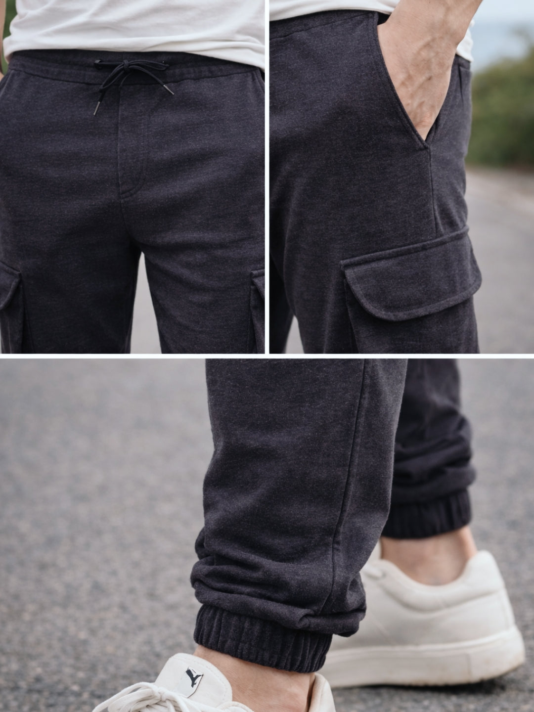 Men's Denim blue Cotton Joggers