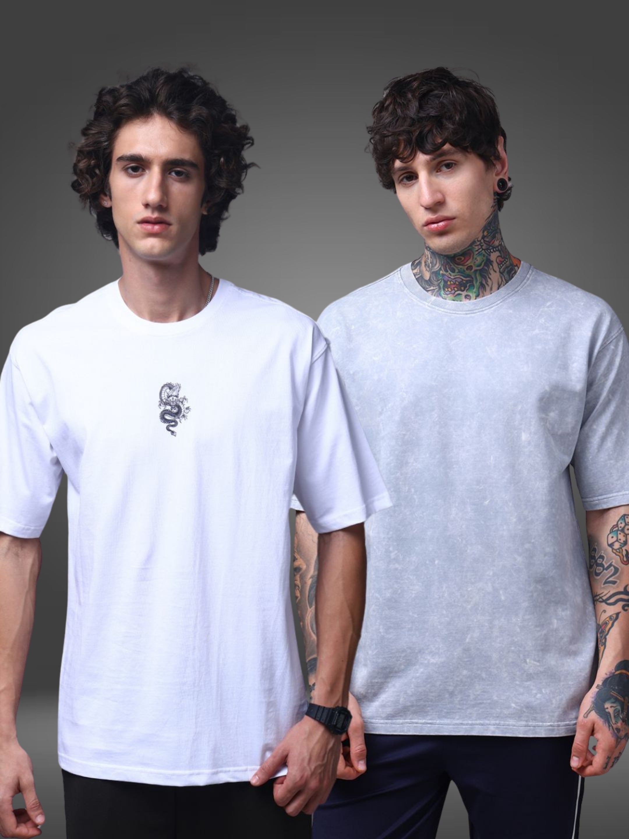 Men's Oversized Pack of 2 tshirts