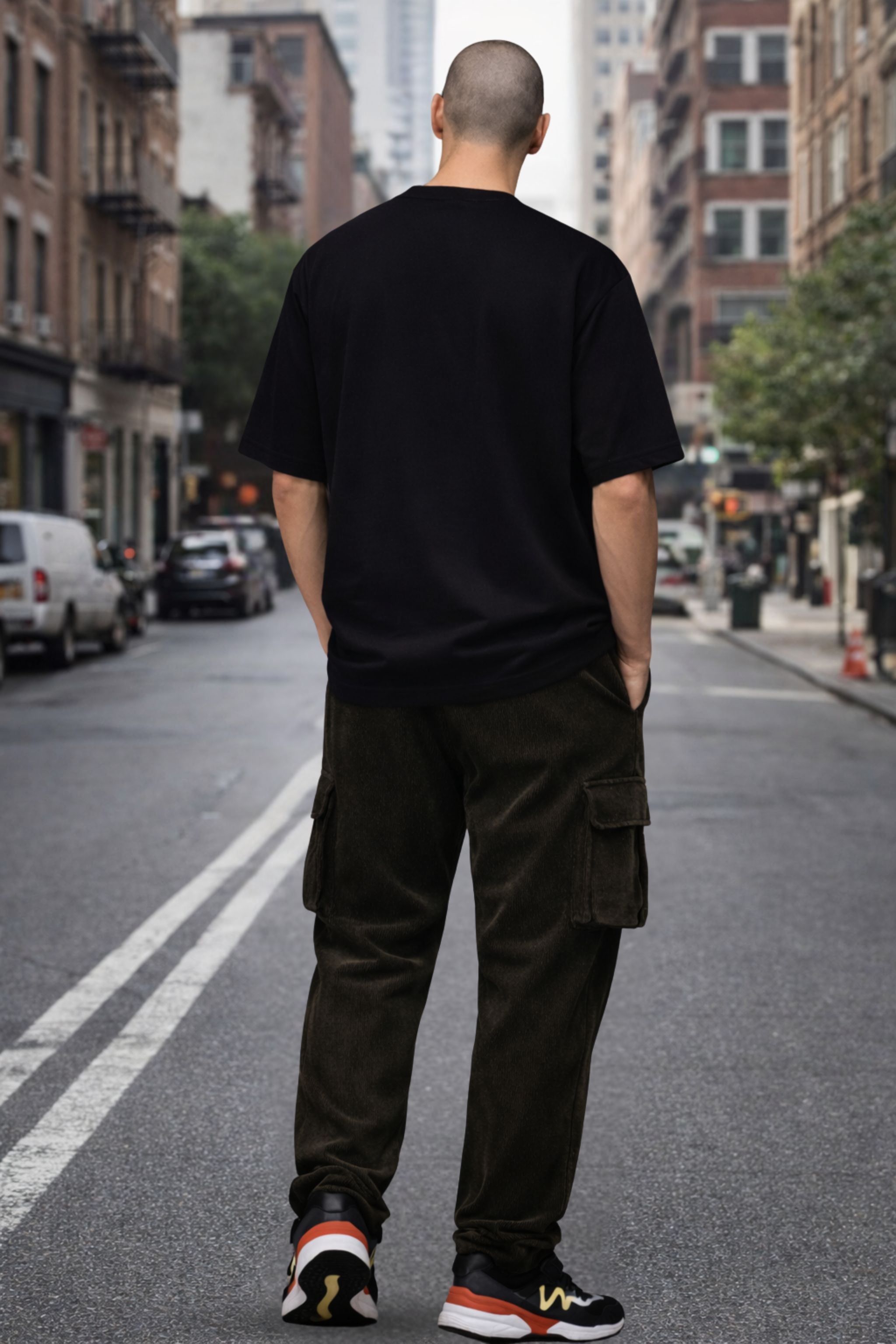 Men Relaxed Fit Streetwear Co-Ord Set with Oversized T-Shirt and Cargo Pants