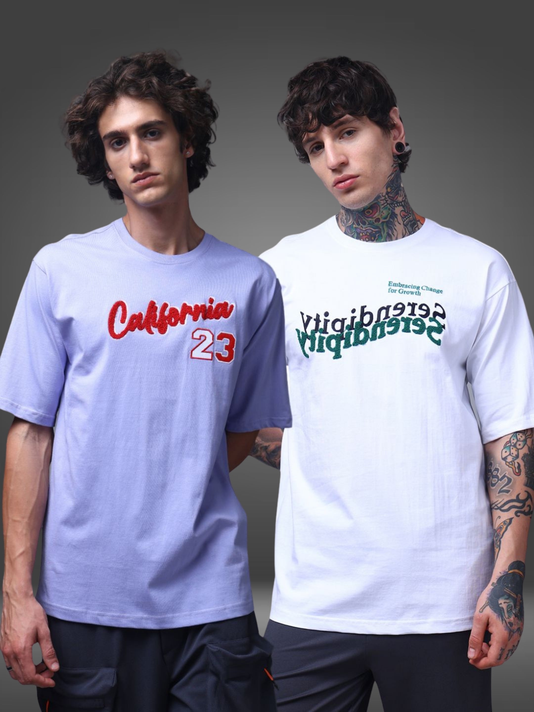 Men's Oversized Pack of 2 tshirts