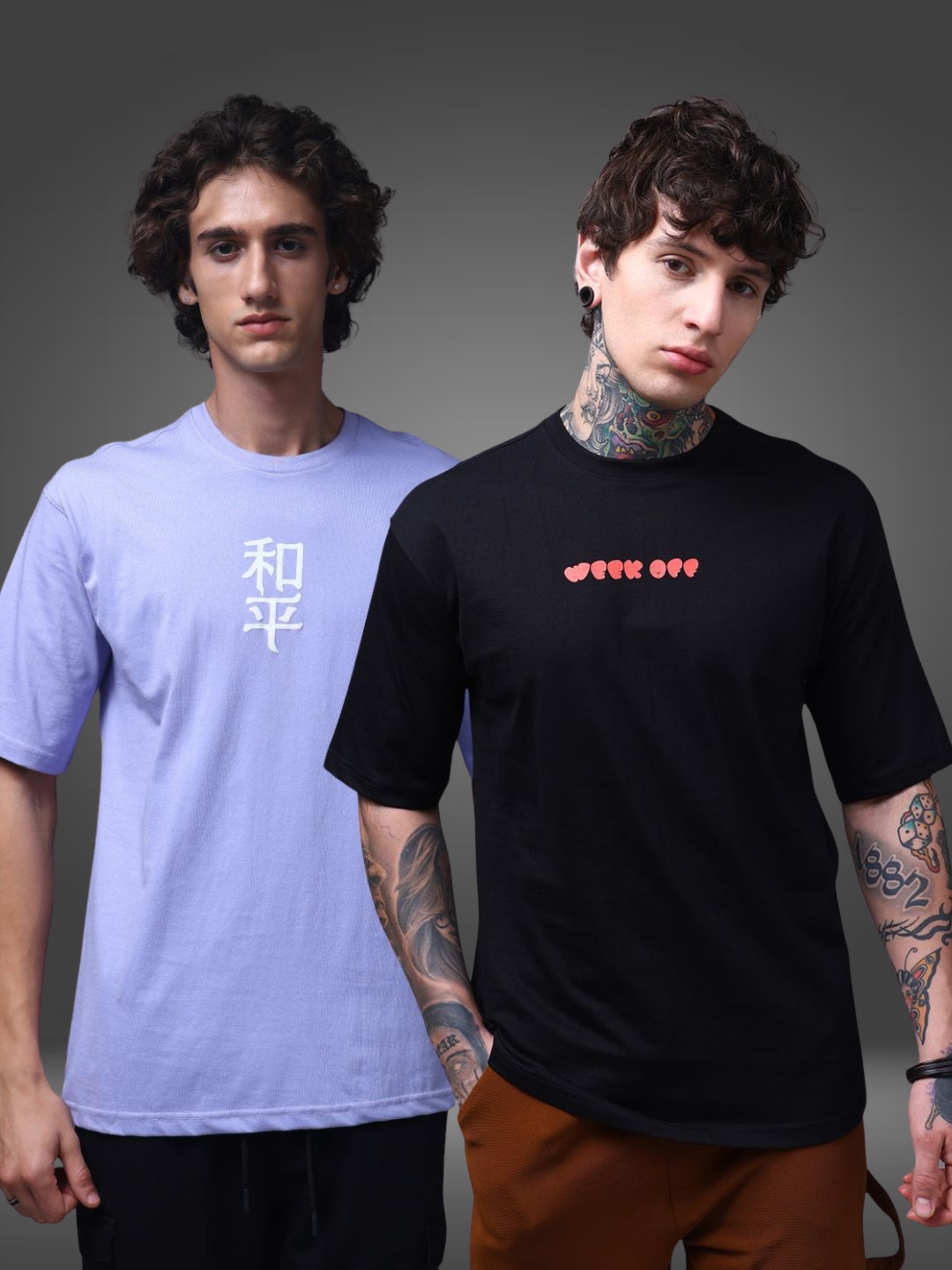 Men's Oversized Pack of 2 tshirts