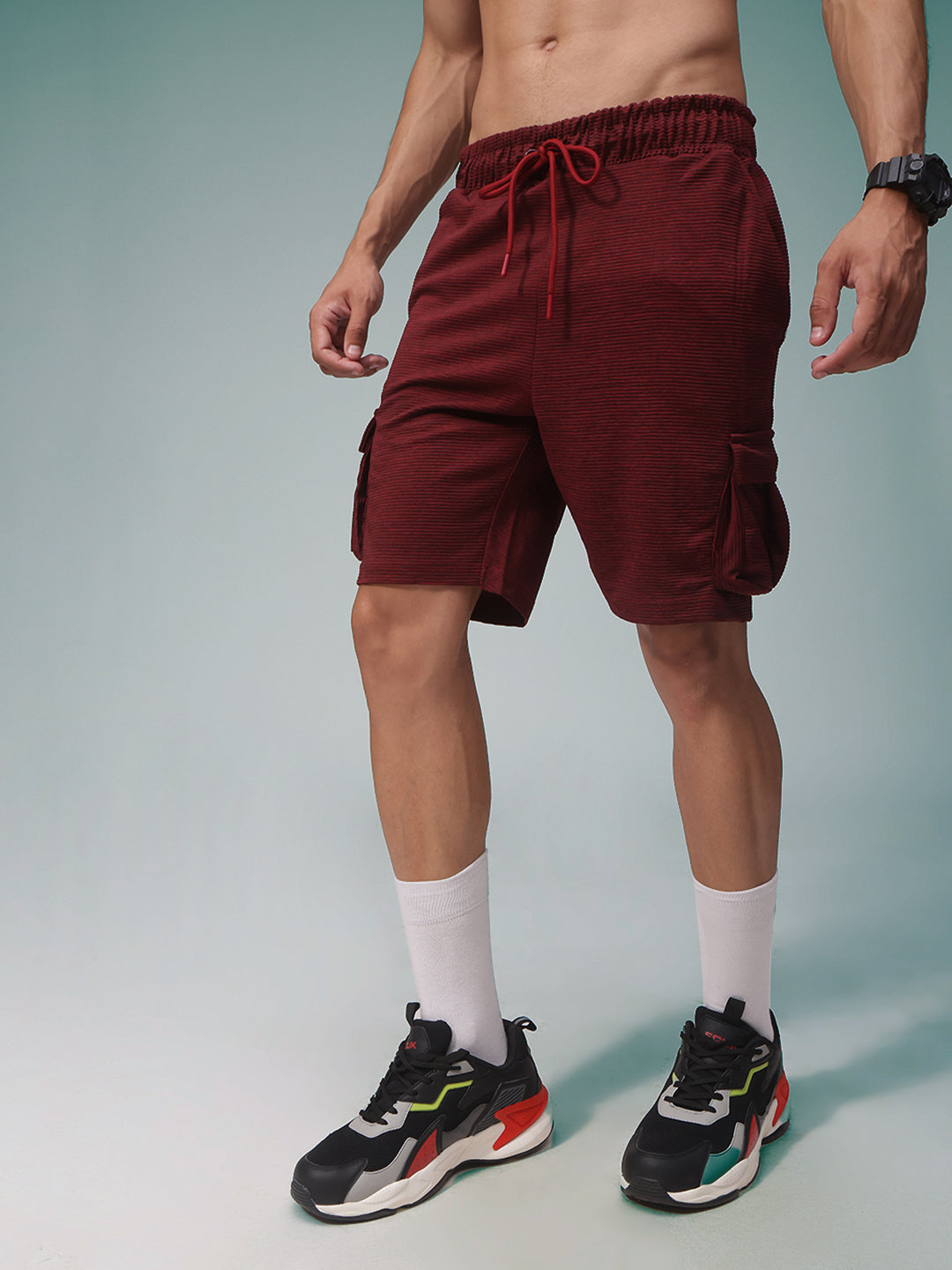 Mens Knitted Summer wear Cargo shorts