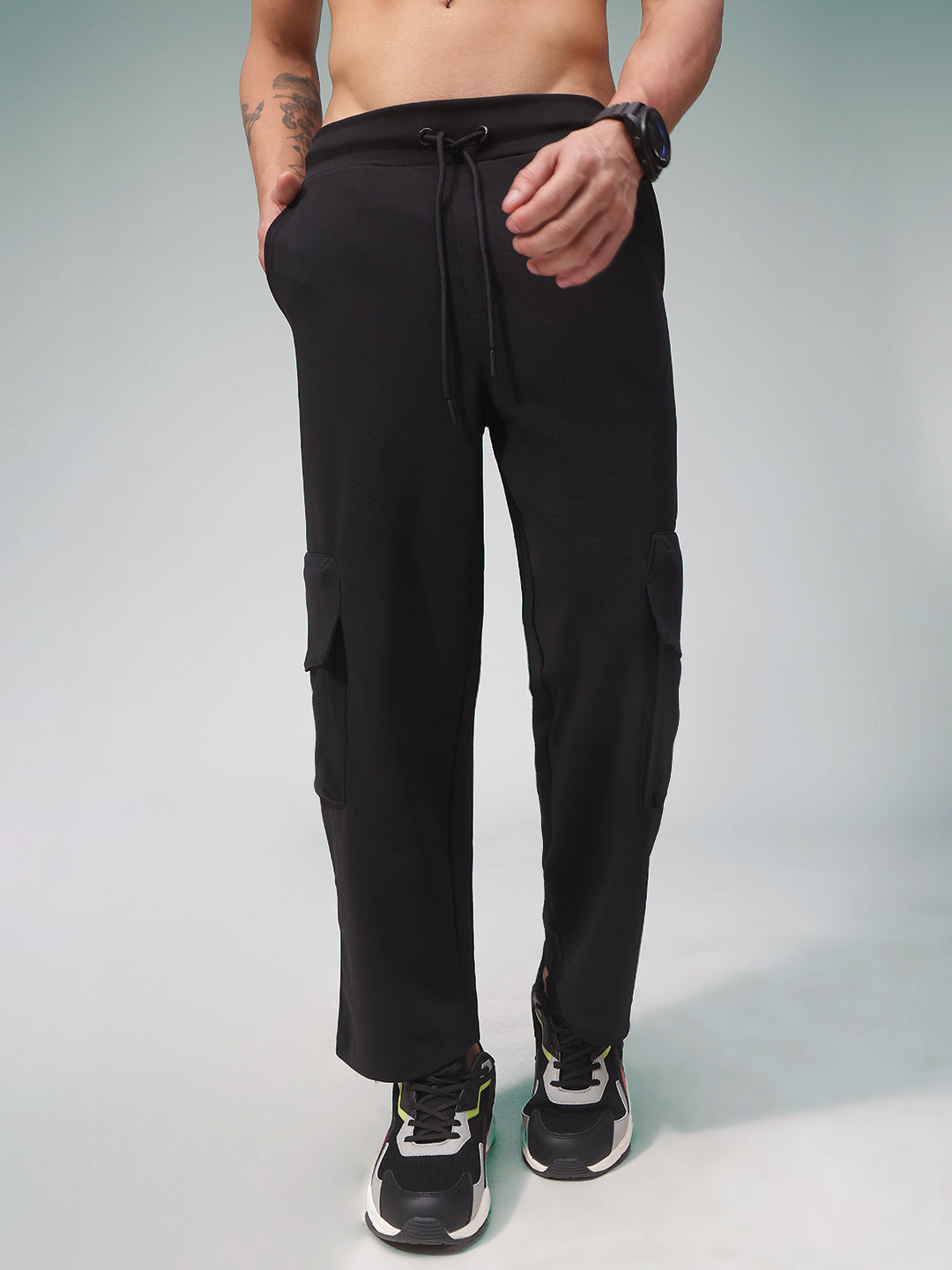 Mens Relaxed Fit Flexi Waist TrackPants