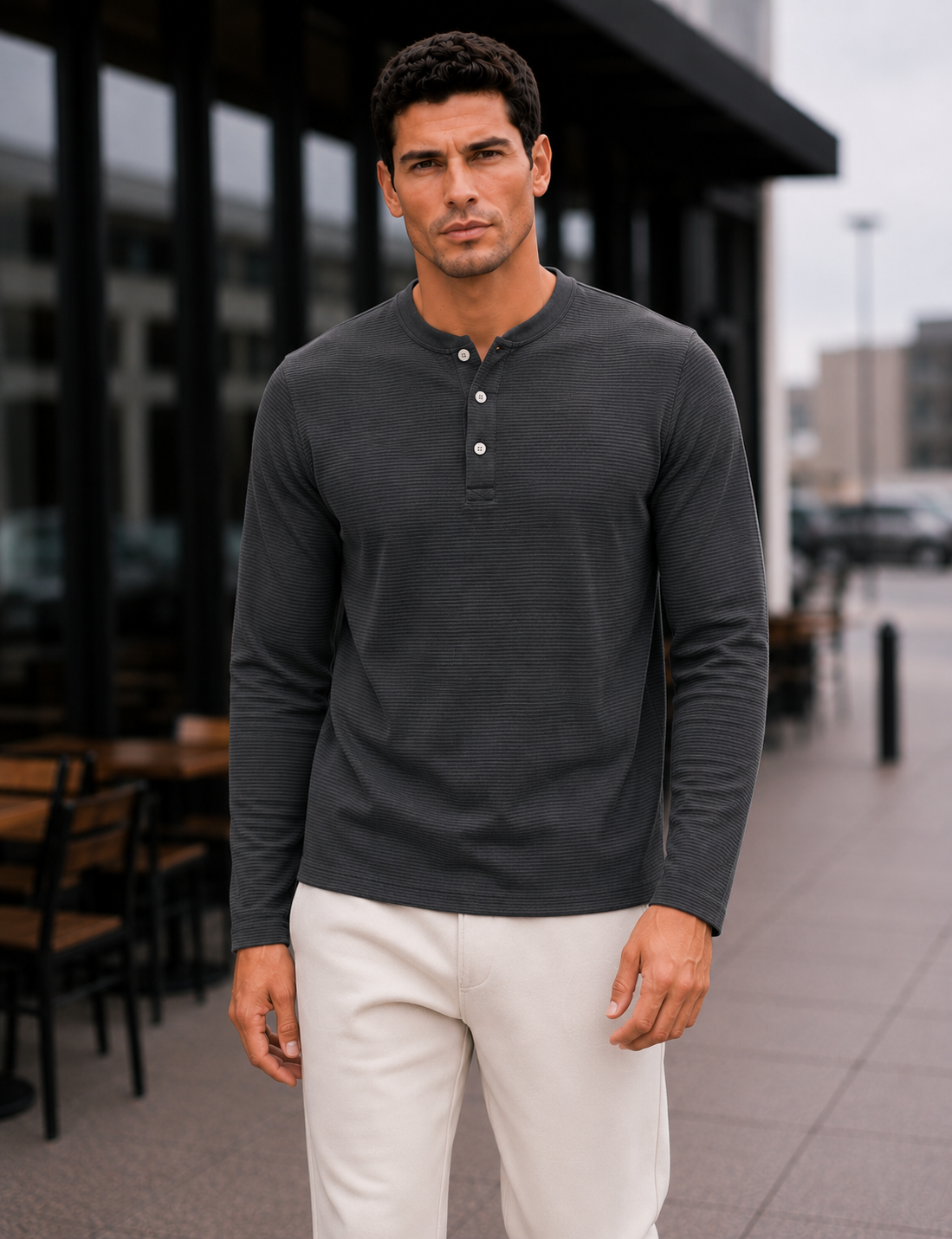 Mens Regular Fit Solid Full Sleeve T Shirt