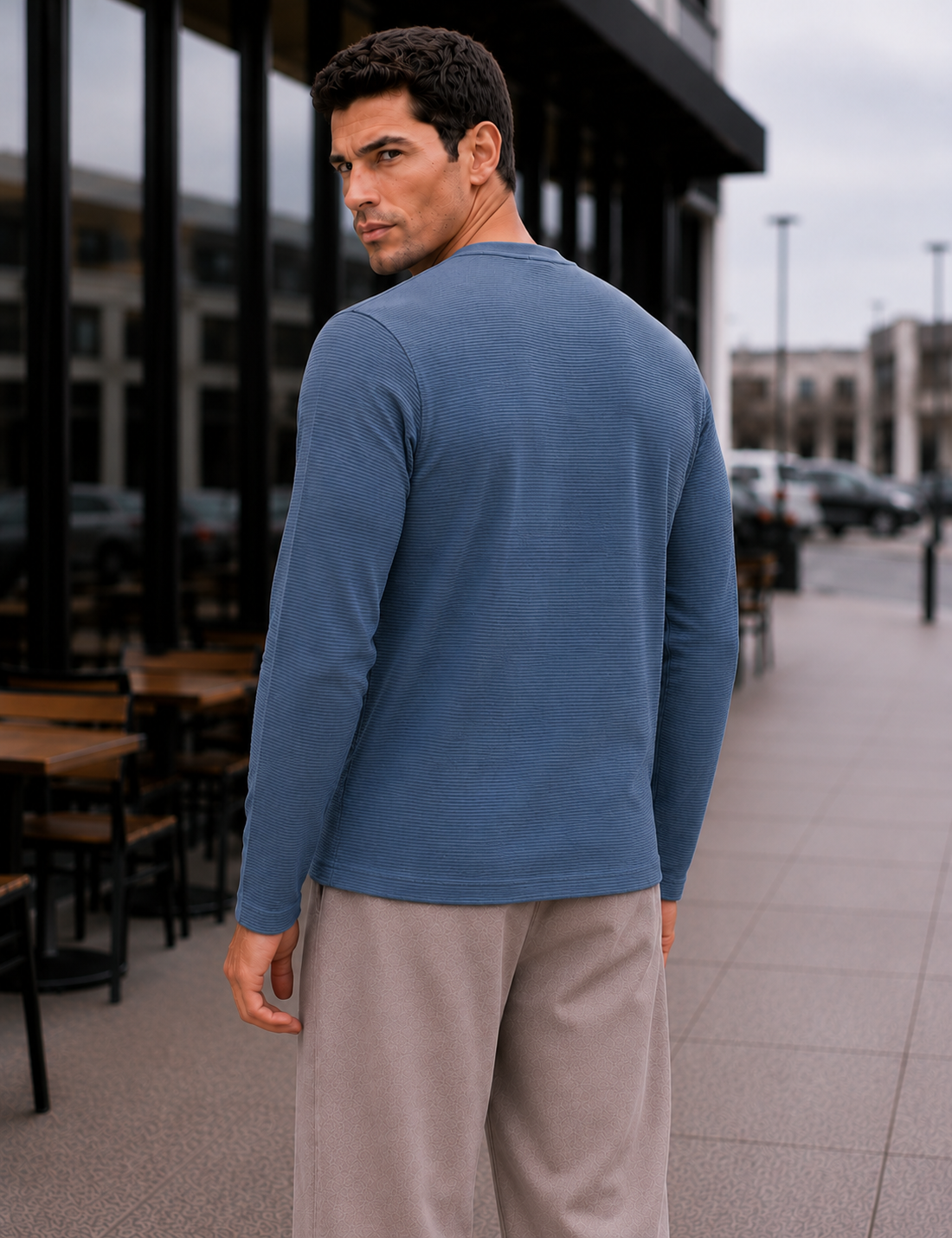 Mens Regular Fit Solid Full Sleeve T Shirt