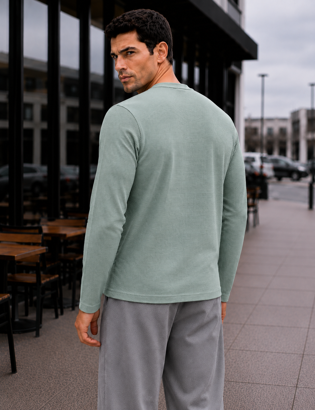 Mens Regular Fit Solid Full Sleeve T Shirt