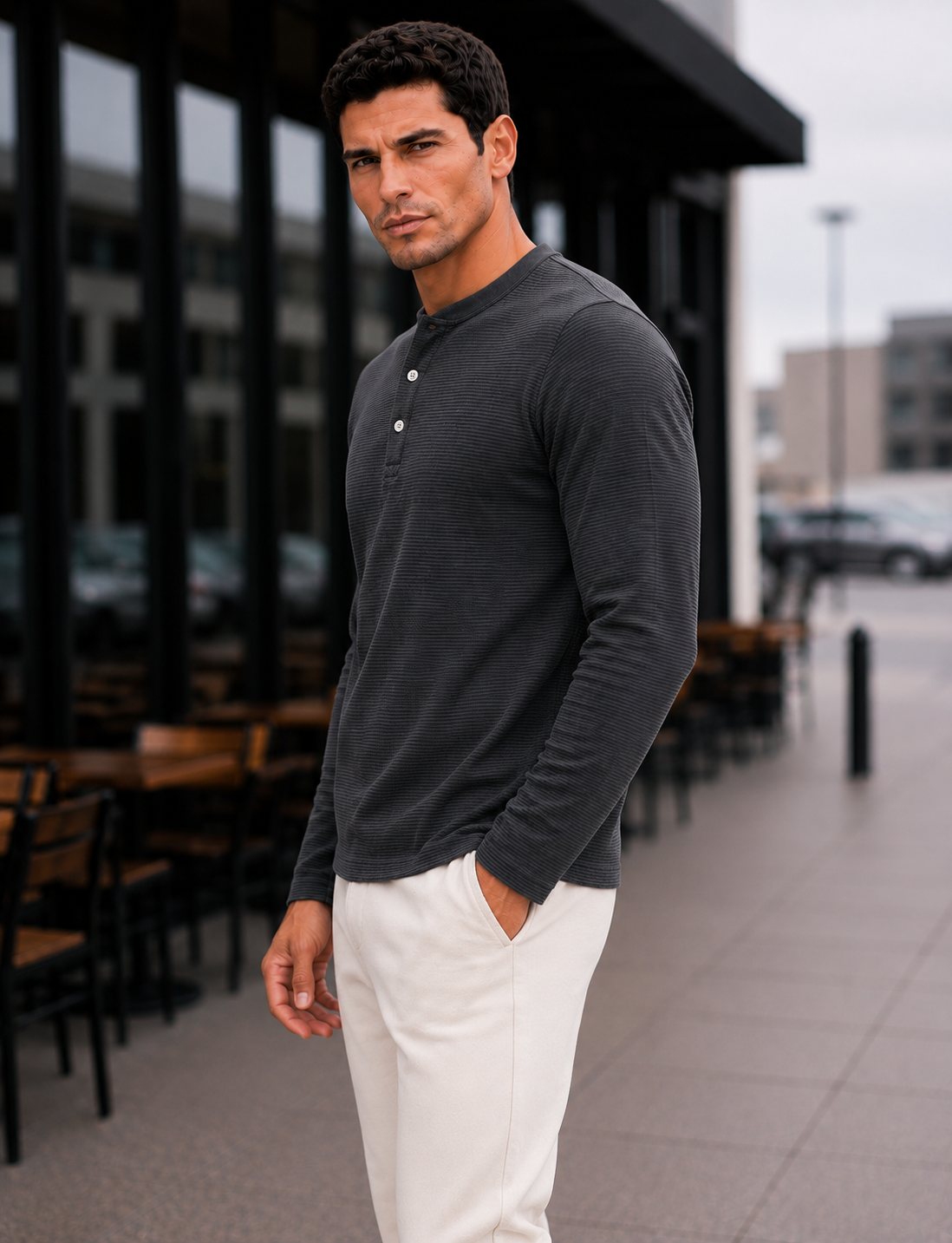 Mens Regular Fit Solid Full Sleeve T Shirt