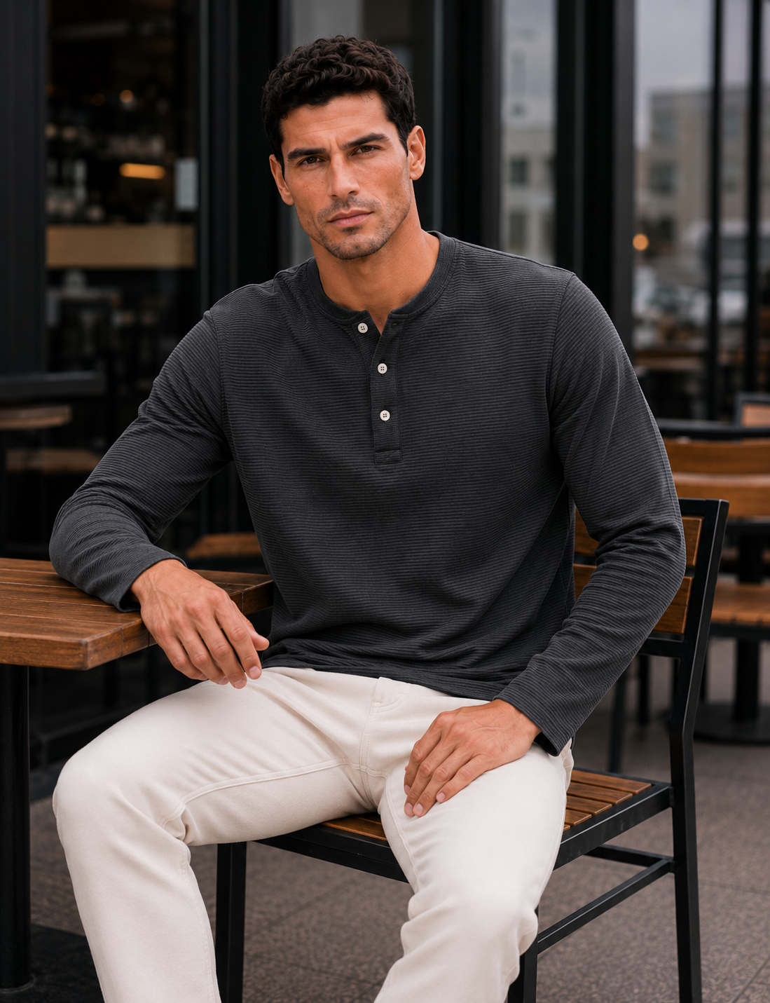 Mens Regular Fit Solid Full Sleeve T Shirt