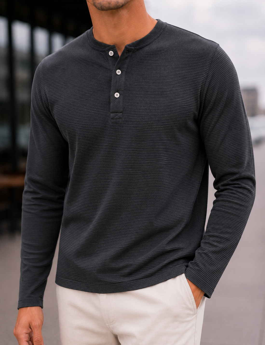 Mens Regular Fit Solid Full Sleeve T Shirt