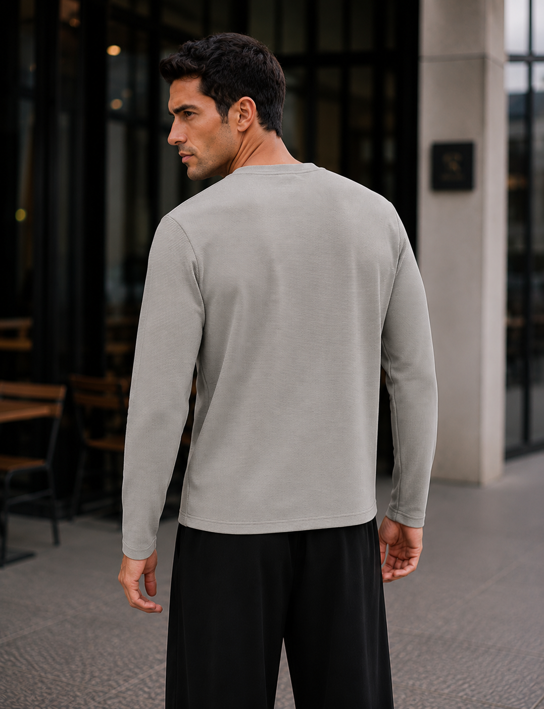 Mens Regular Fit Solid Full Sleeve T Shirt
