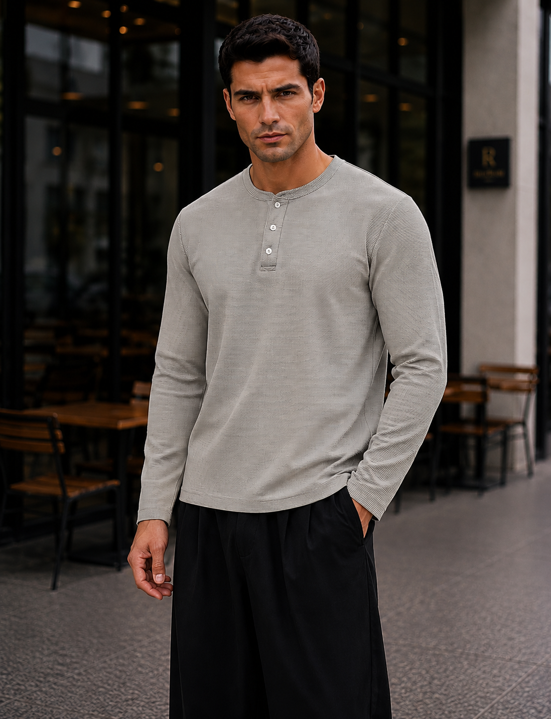 Mens Regular Fit Solid Full Sleeve T Shirt