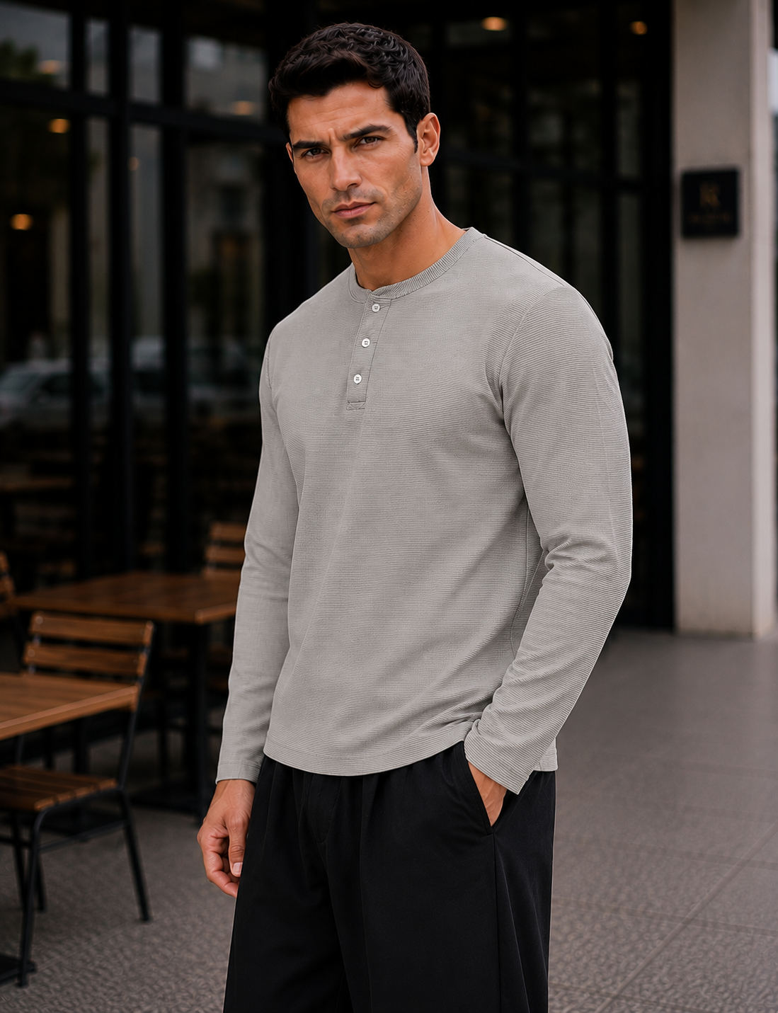 Mens Regular Fit Solid Full Sleeve T Shirt