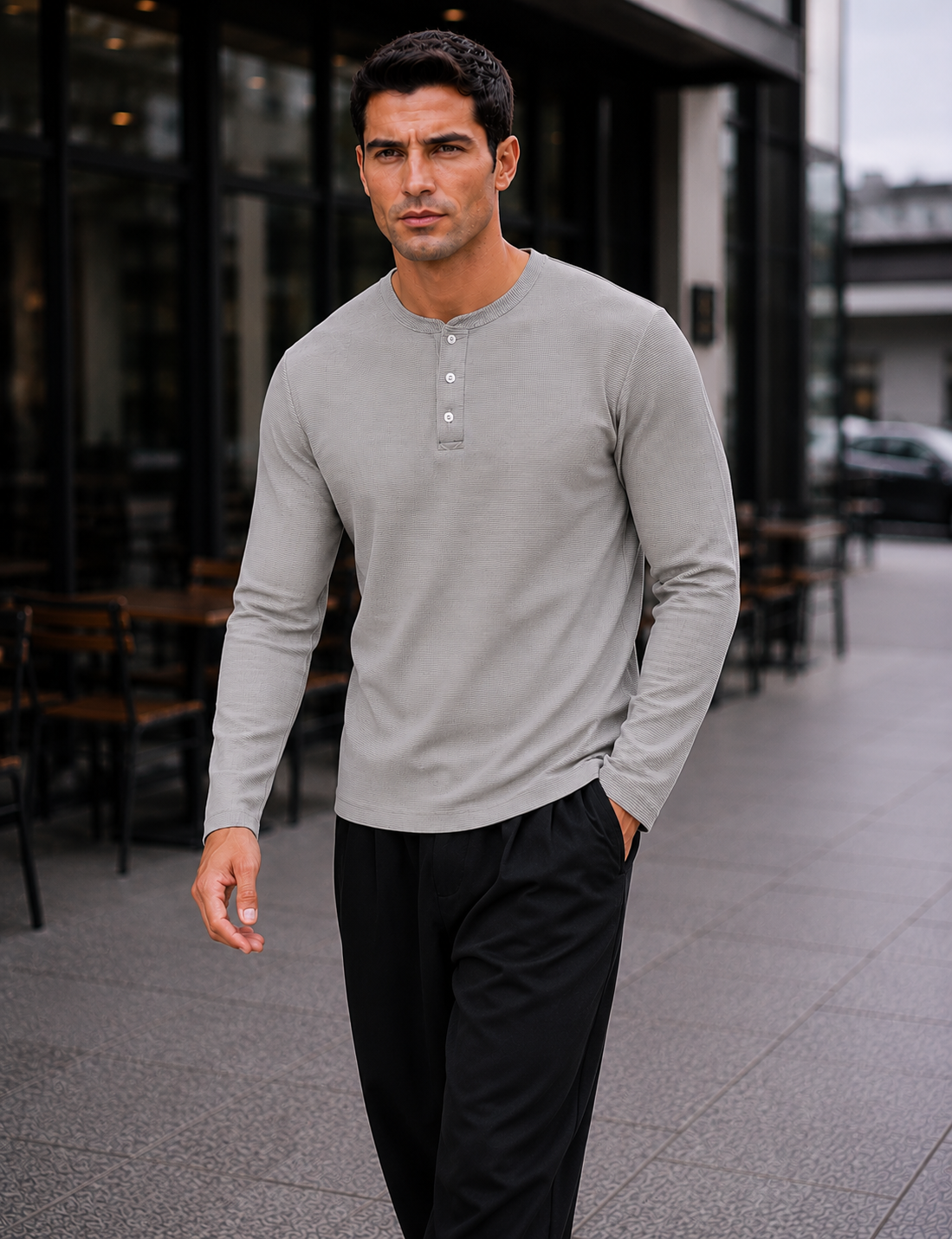 Mens Regular Fit Solid Full Sleeve T Shirt