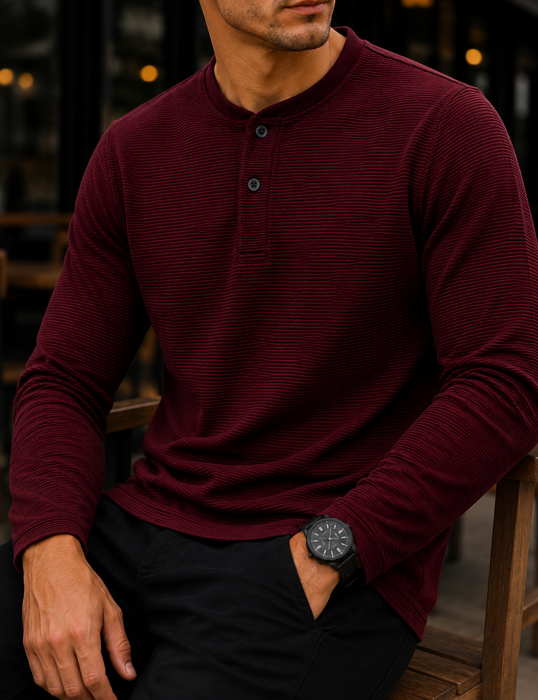 Mens Regular Fit Solid full Sleeve T Shirt