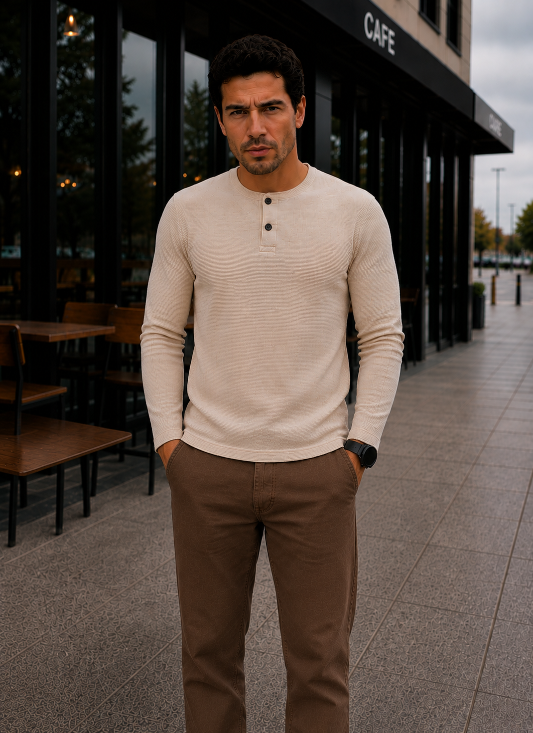 Mens Regular Fit Solid Full Sleeve T Shirt