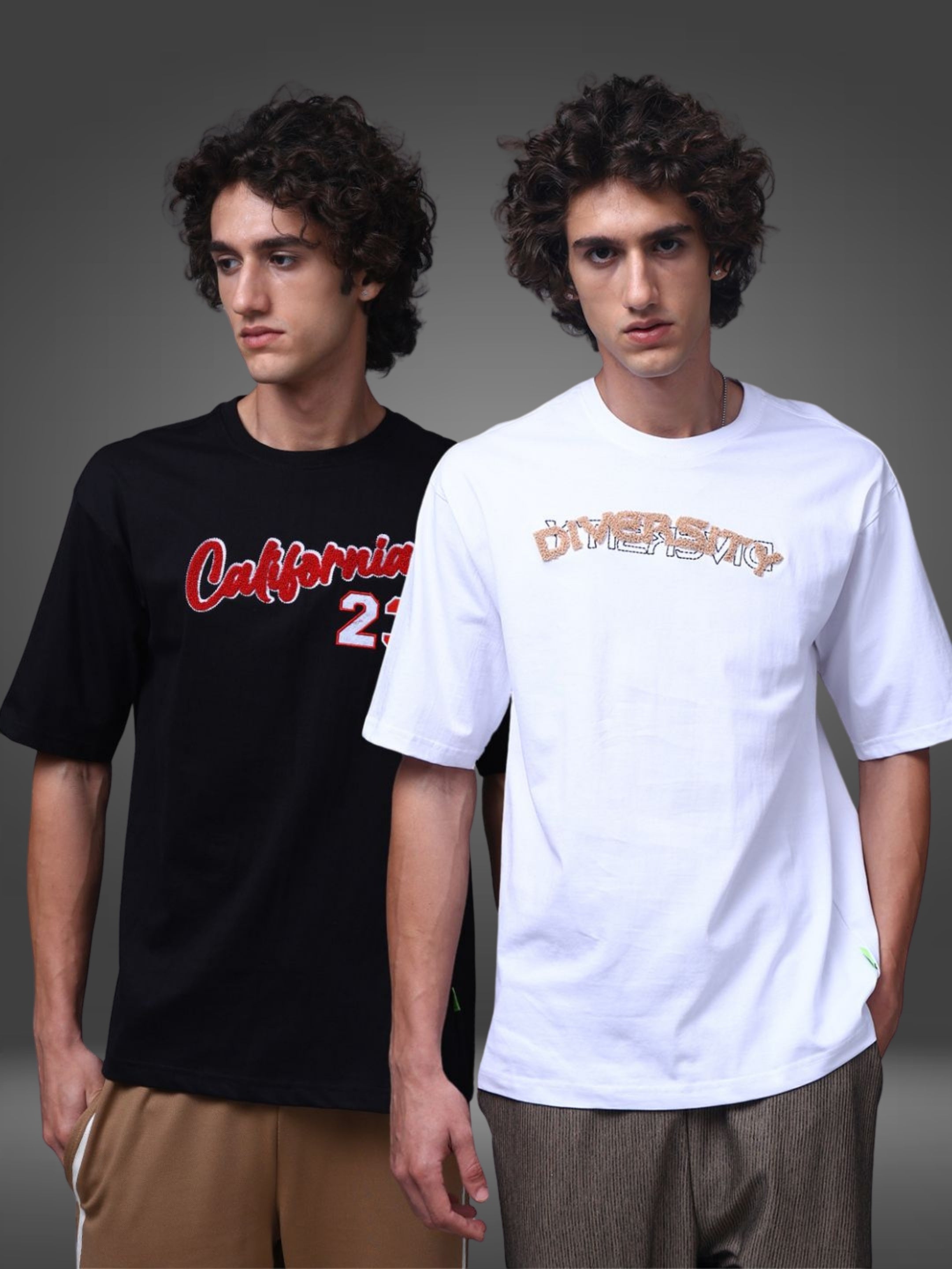 Men's Oversized Pack of 2 tshirts
