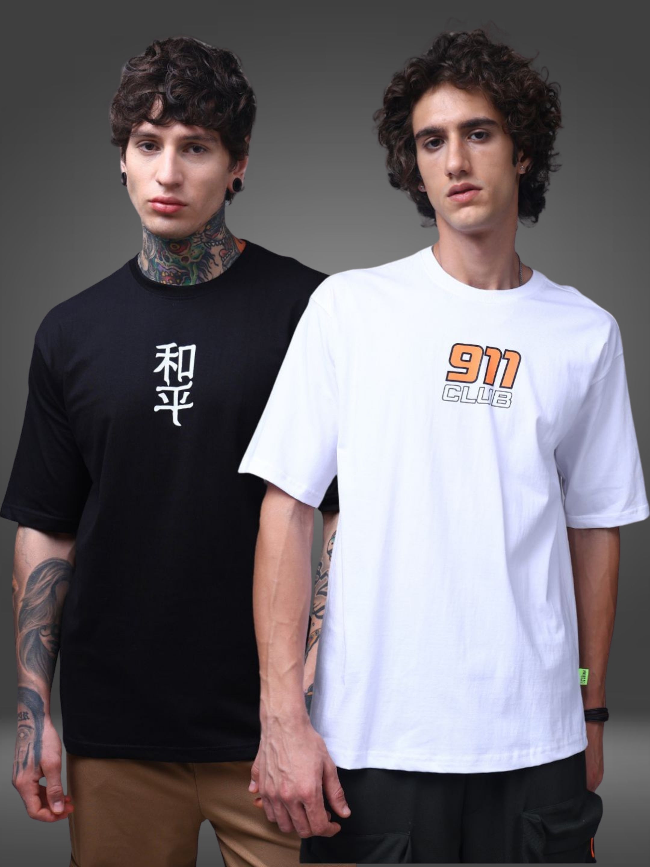 Men's Oversized Pack of 2 tshirts