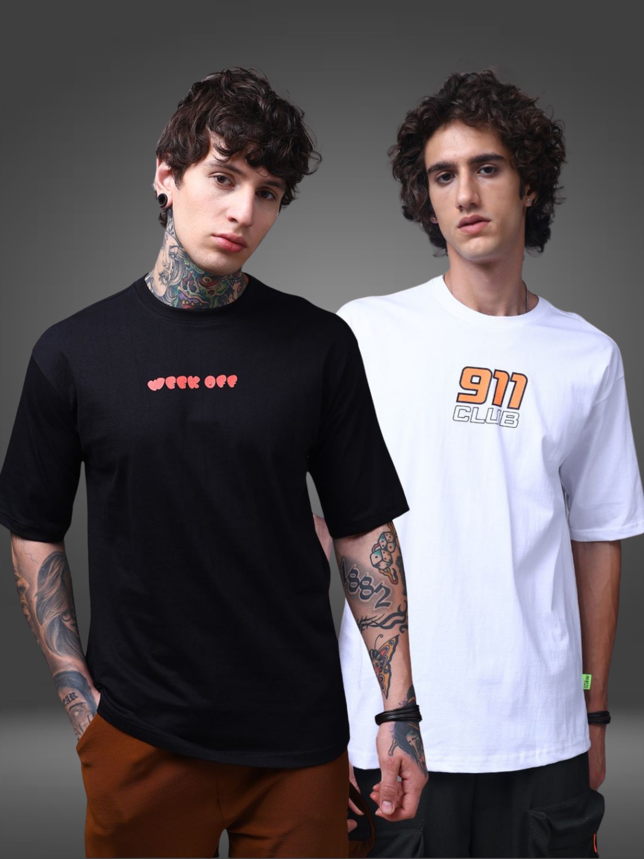 Men's Oversized Pack of 2 tshirts