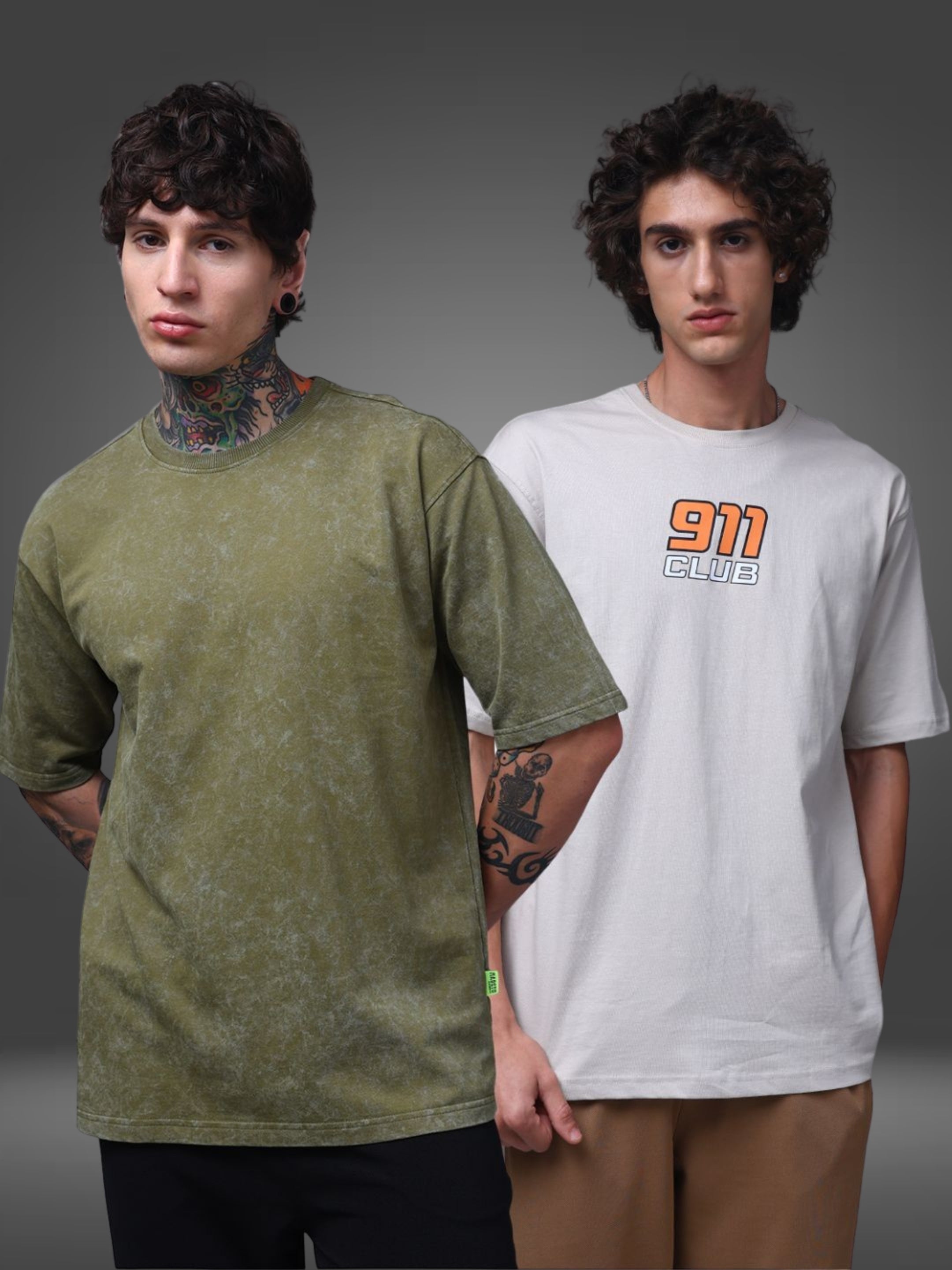 Men's Oversized Pack of 2 tshirts