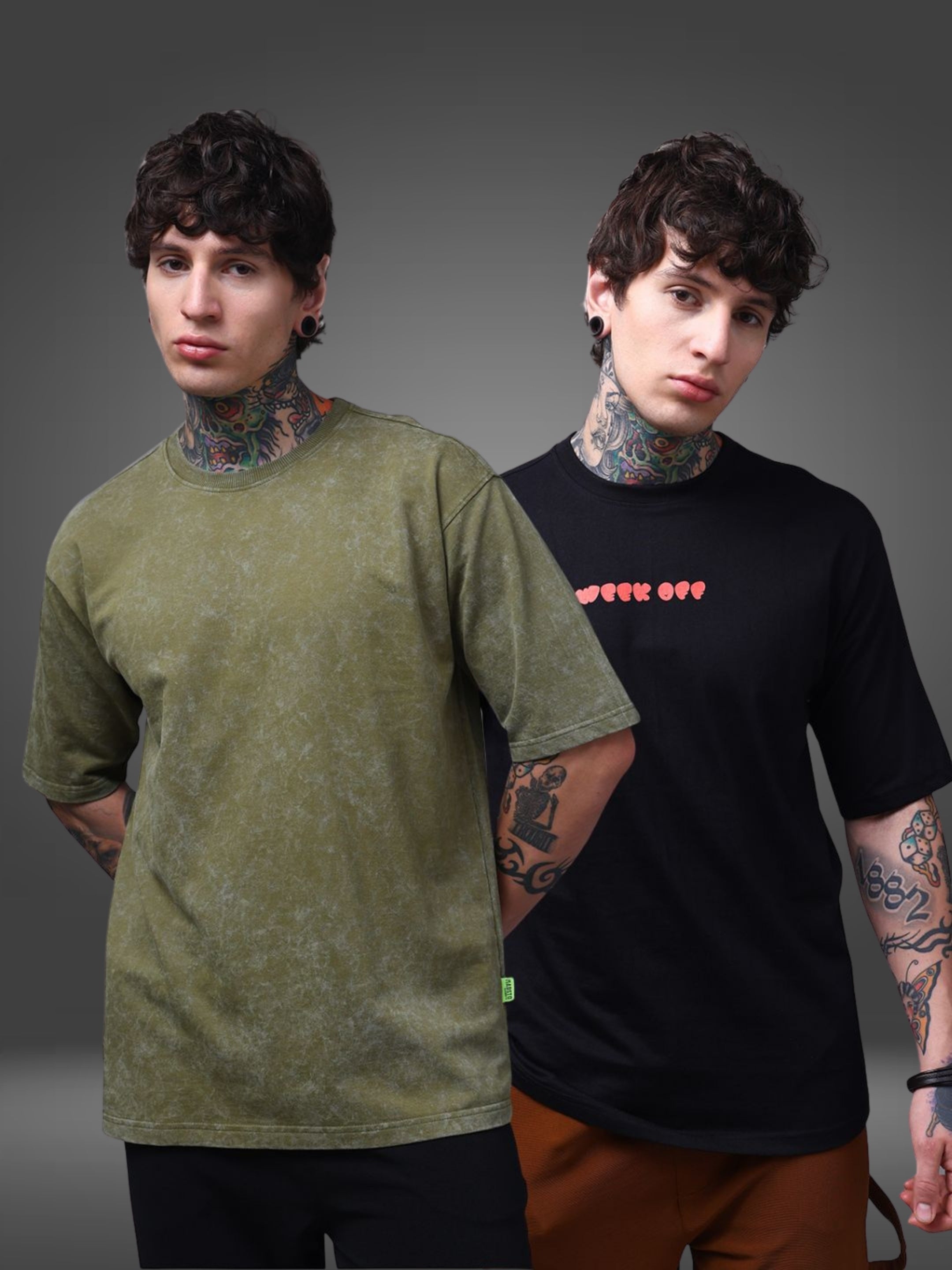 Men's Oversized Pack of 2 tshirts