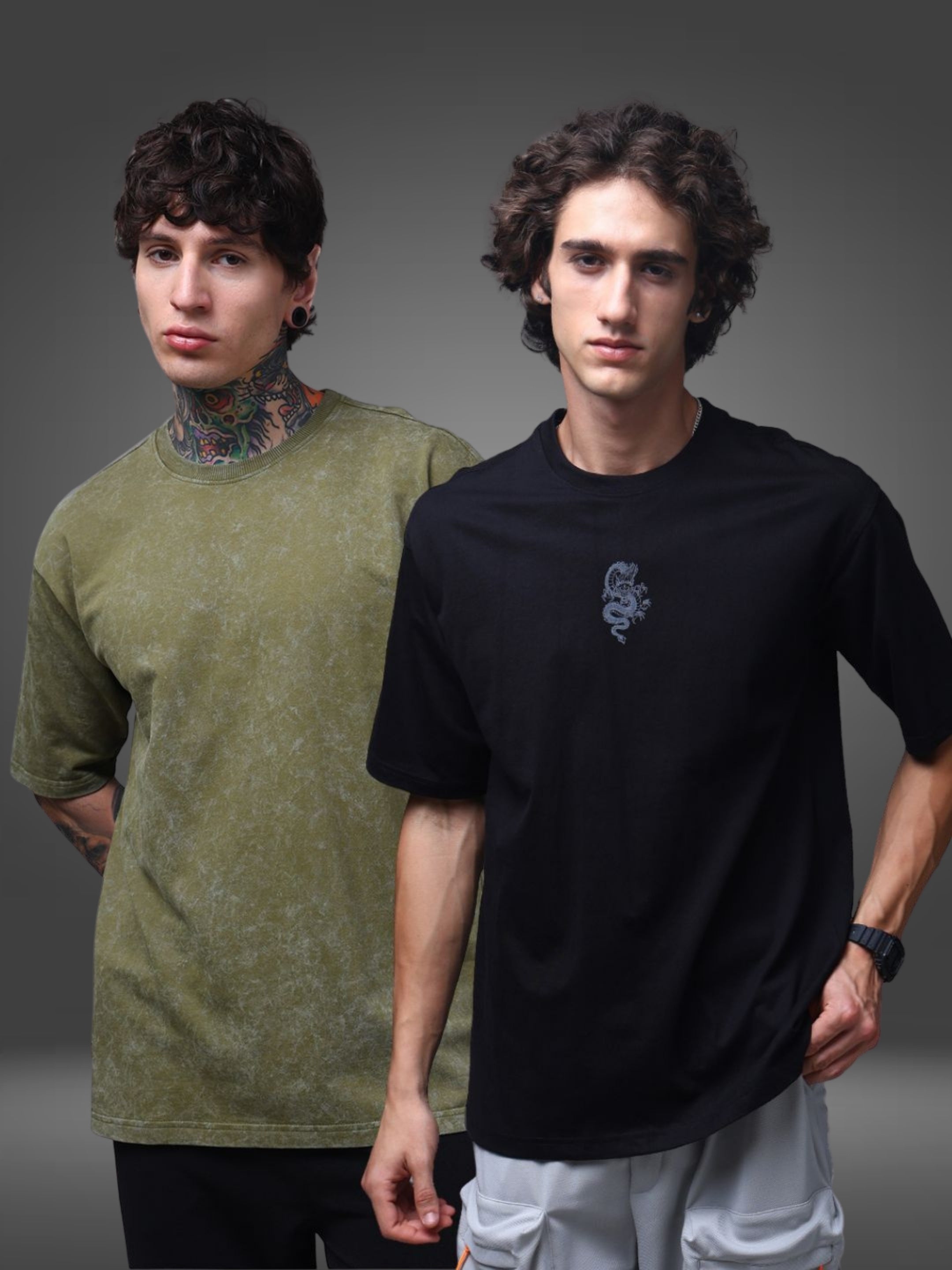Men's Oversized Pack of 2 tshirts