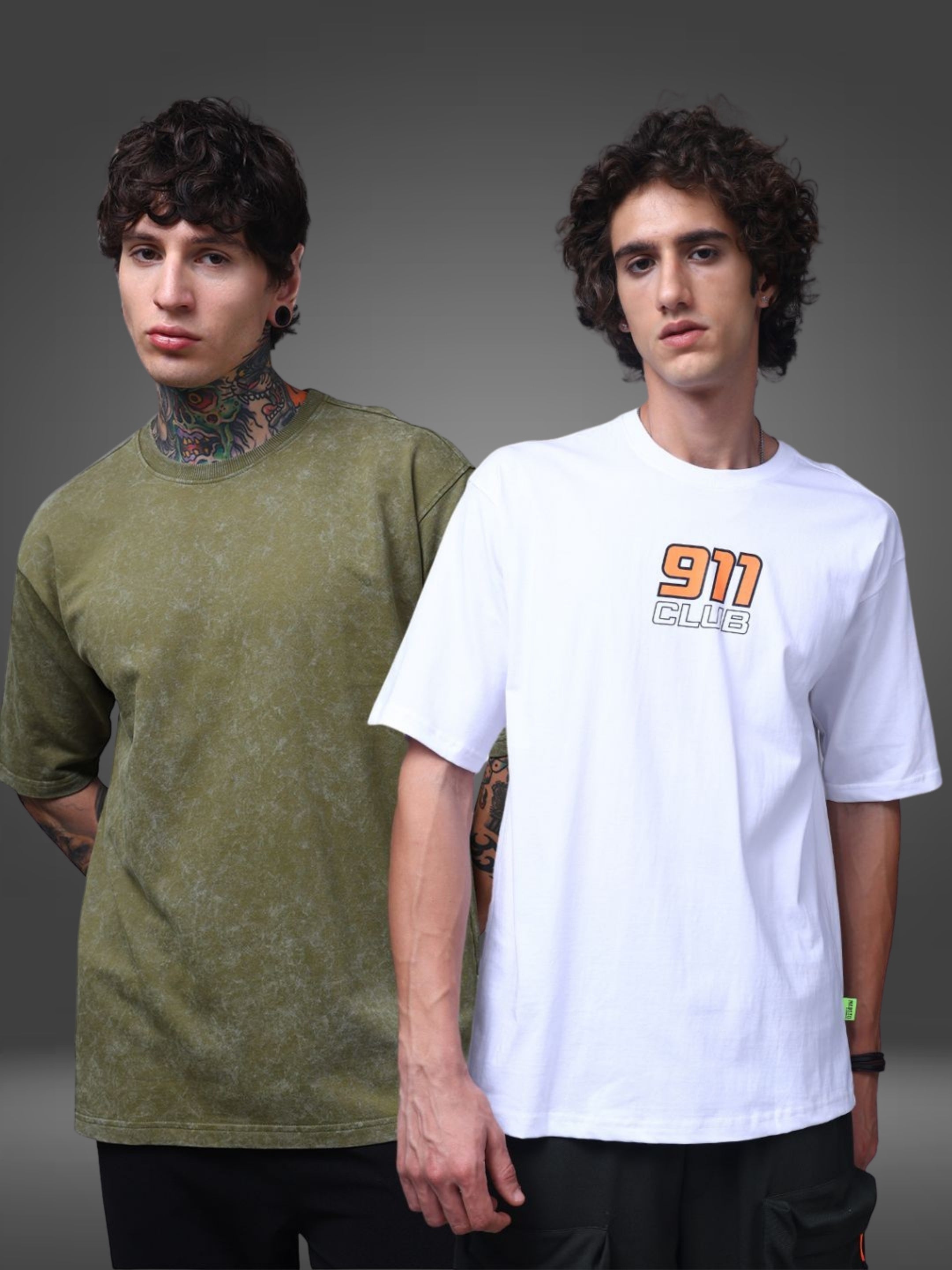 Men's Oversized Pack of 2 tshirts