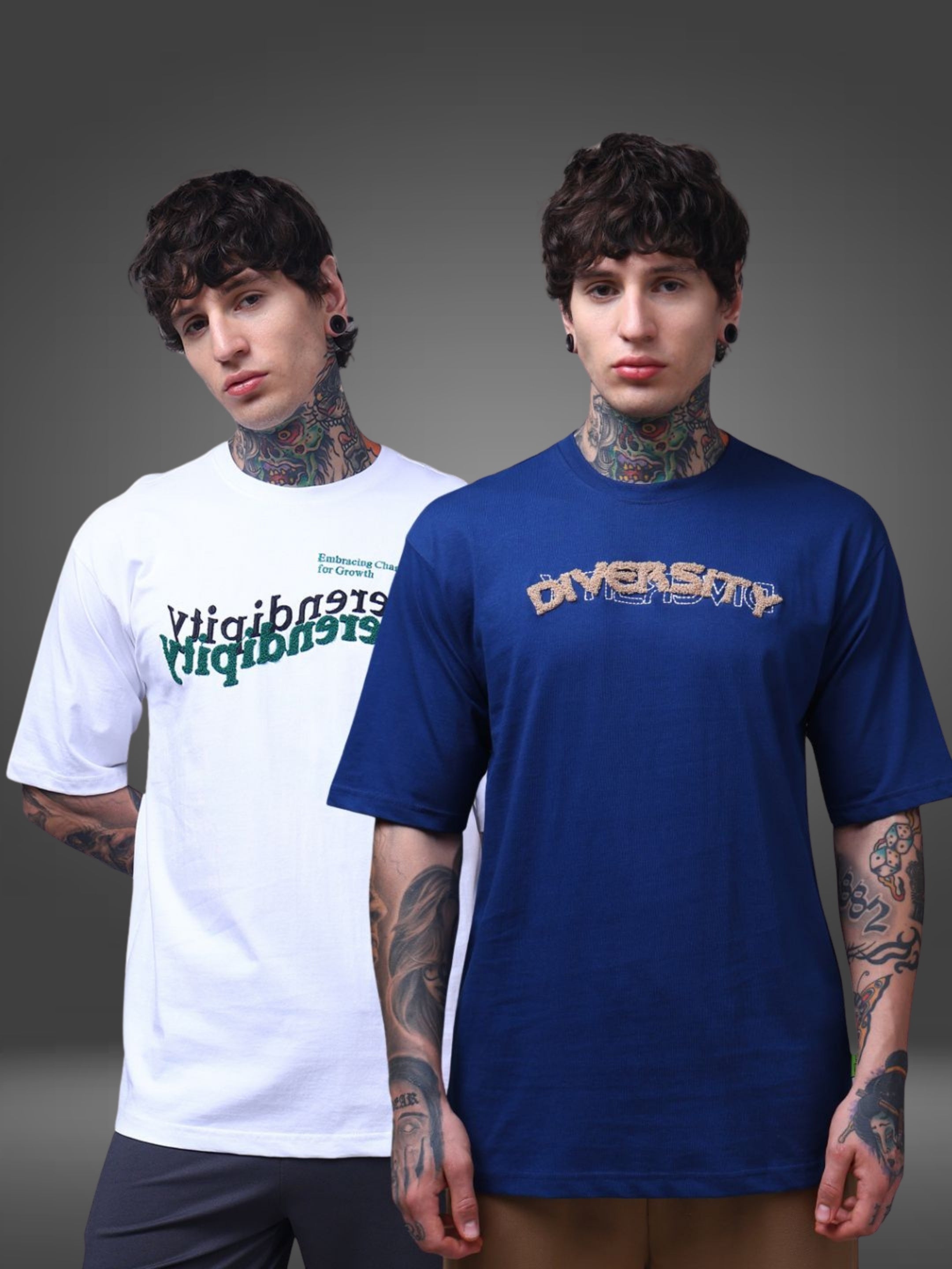 Men's Oversized Pack of 2 tshirts