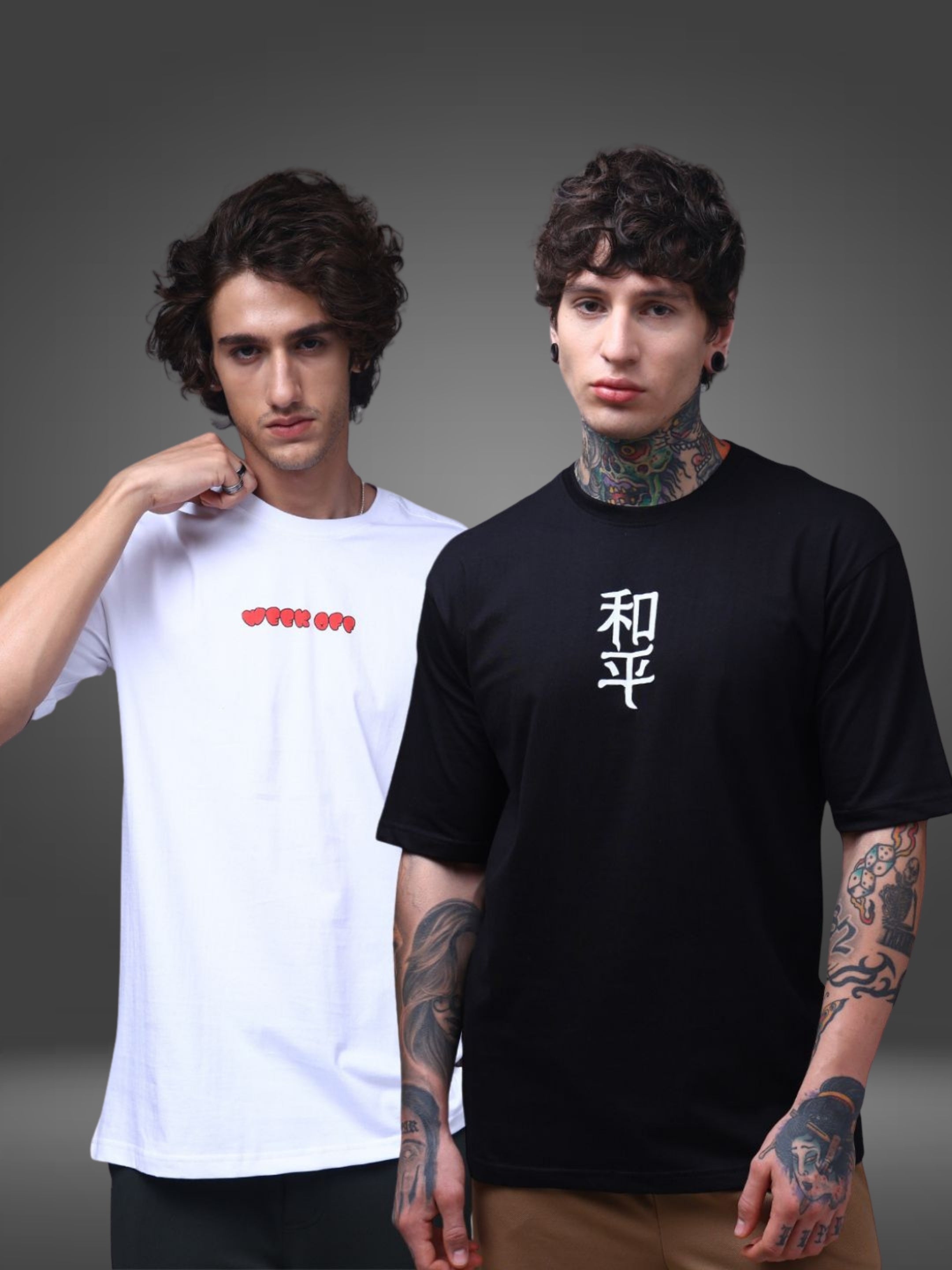 Men's Oversized Pack of 2 tshirts