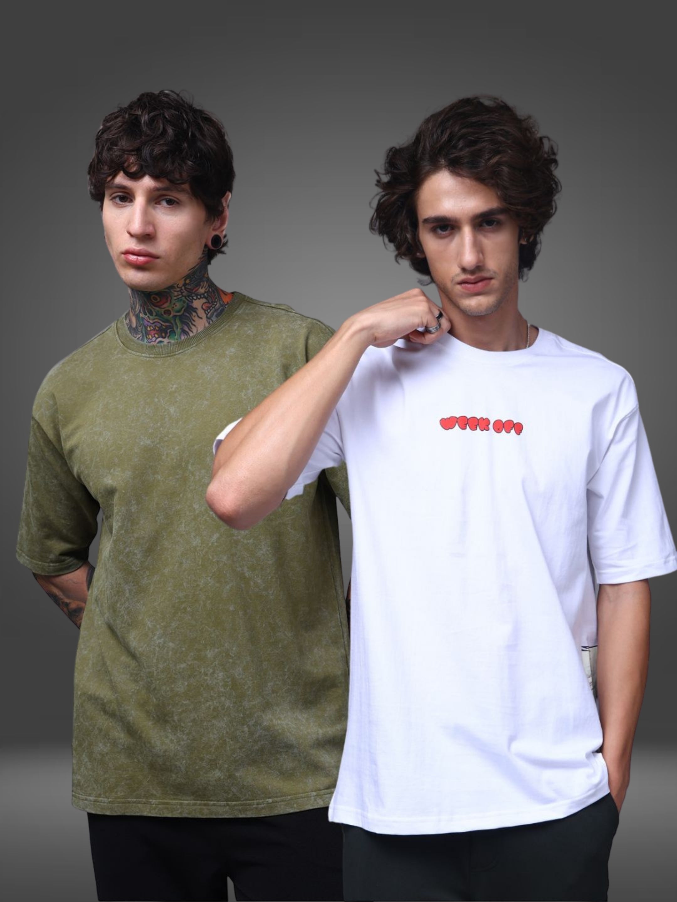 Men's Oversized Pack of 2 tshirts