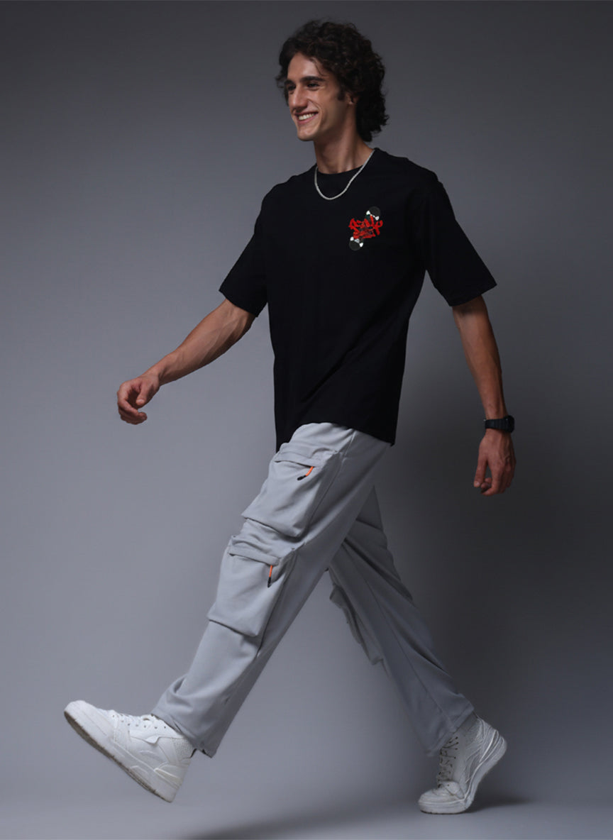 Street Graffiti Graphic Oversized Black T-Shirt