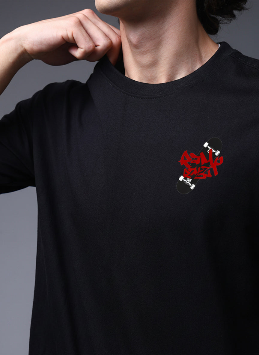 Street Graffiti Graphic Oversized Black T-Shirt