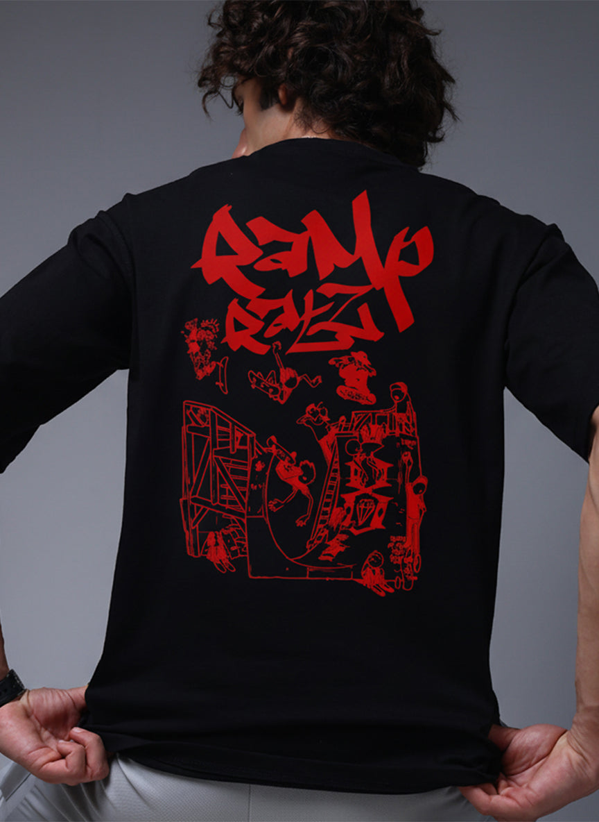 Street Graffiti Graphic Oversized Black T-Shirt