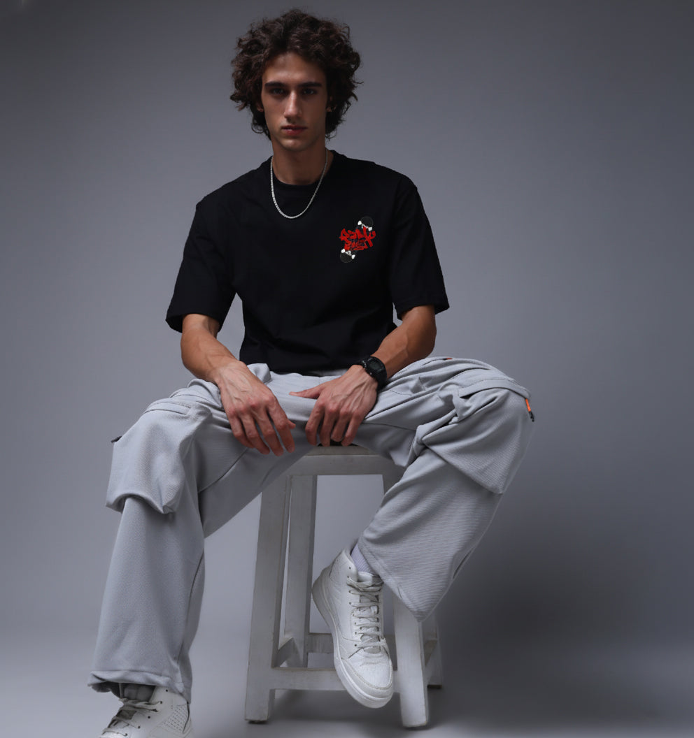 Street Graffiti Graphic Oversized Black T-Shirt