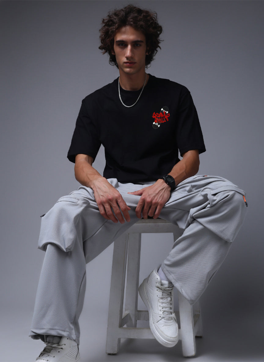 Street Graffiti Graphic Oversized Black T-Shirt