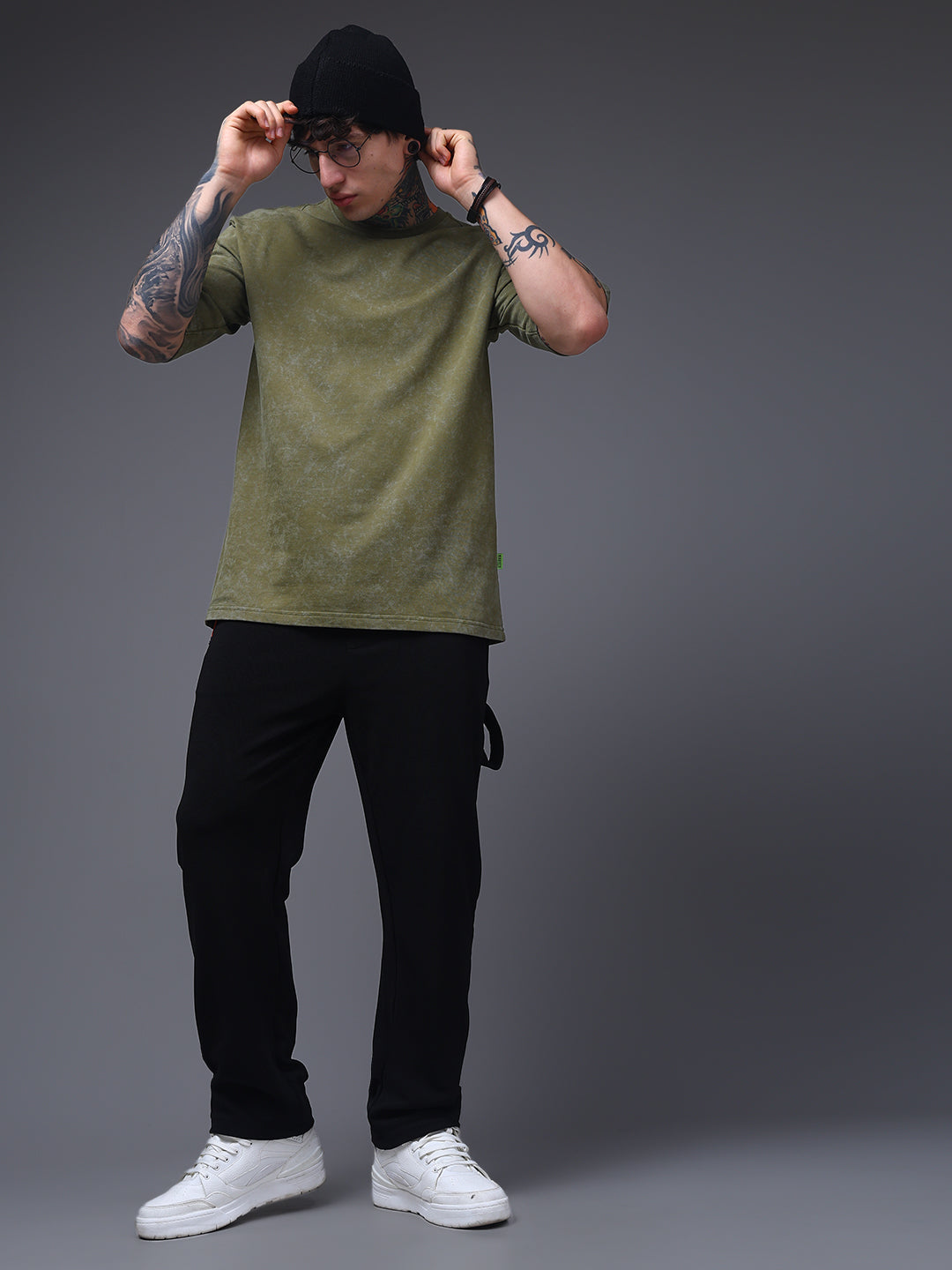 Men's Solid Black Carpenter Pants