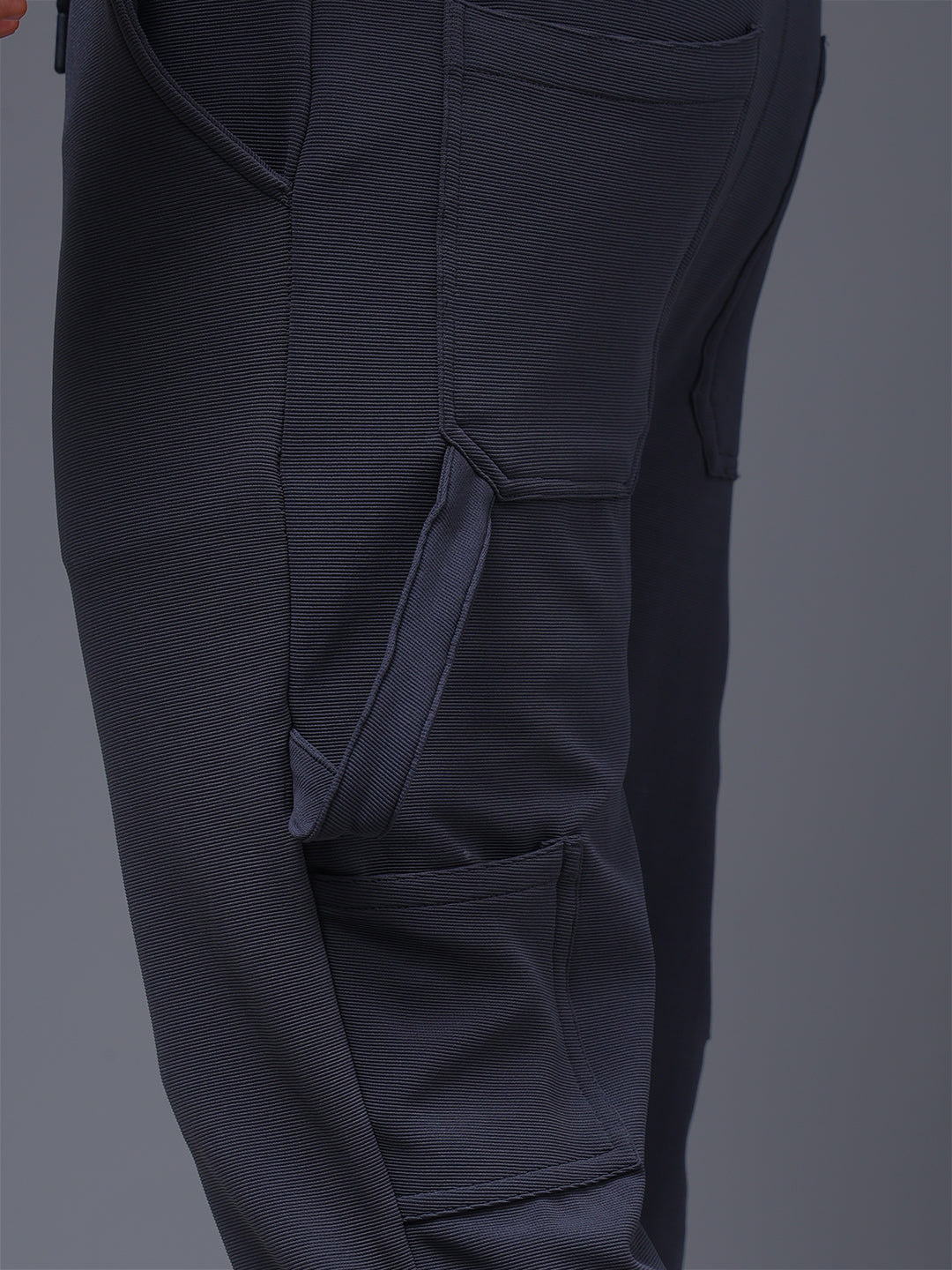 Men's Solid Dark Grey Carpenter Pants